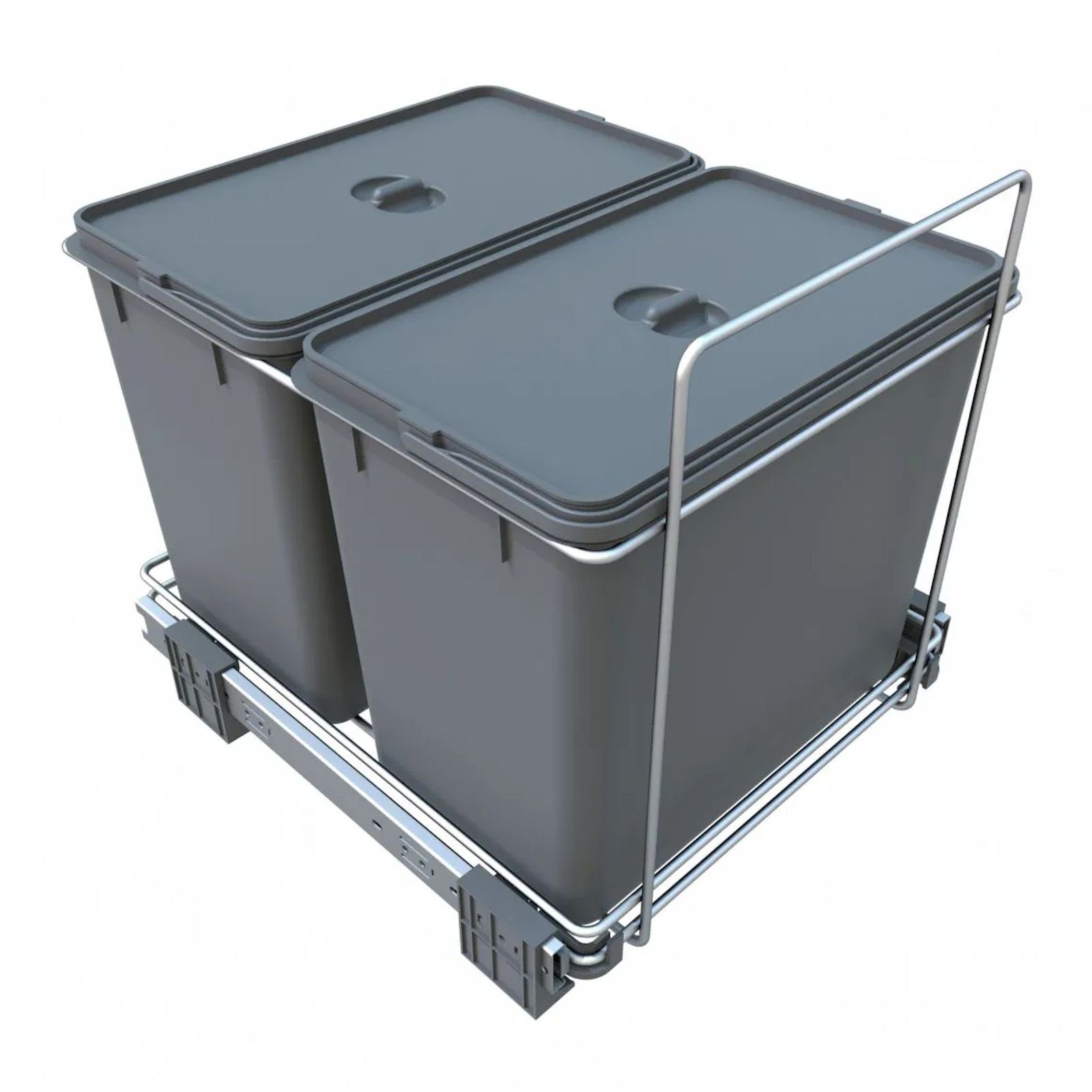 SO-TECH® Mülltrennsystem Abfallsammler Ecofil PF02A 18+18L mit Deckel, Abfallsystem für Korpusbreite ab 40 cm