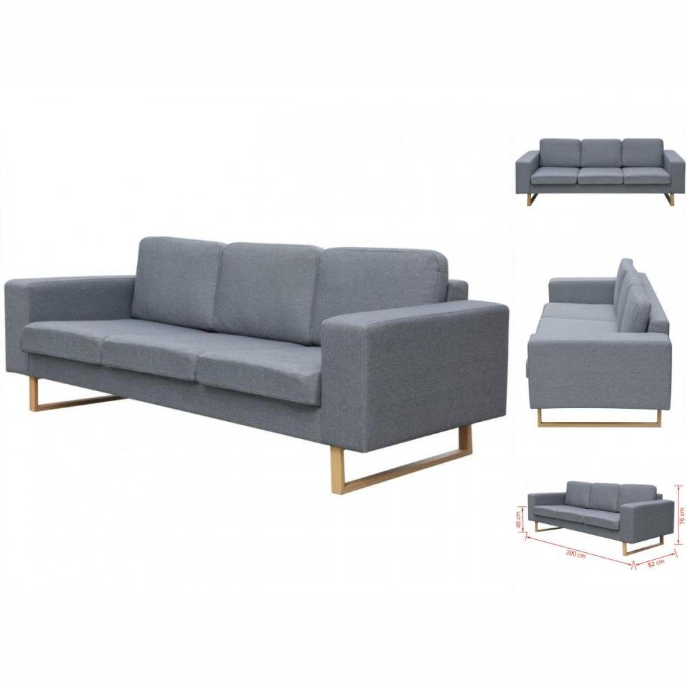 vidaXL Sofa Hellgrau 3-Sitzer Stoff Sofa