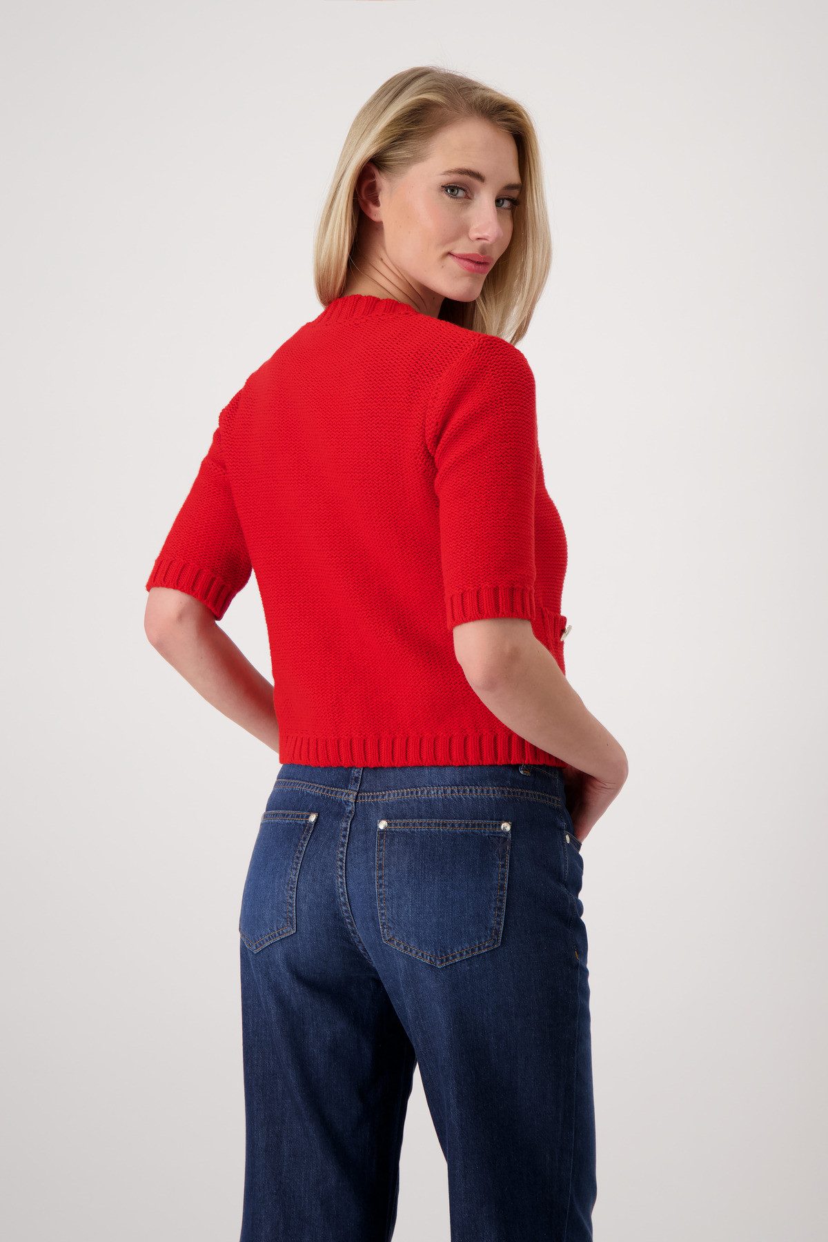 Monari Strickjacke mit kurzen Ärmeln günstig online kaufen