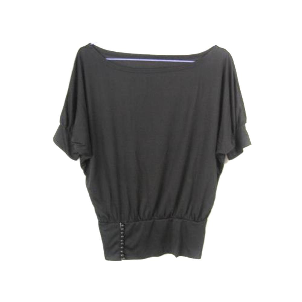 Mississhop Tunikashirt Damen mit offenen Shirt Schwarz Bluse/T- Schultern M.5010