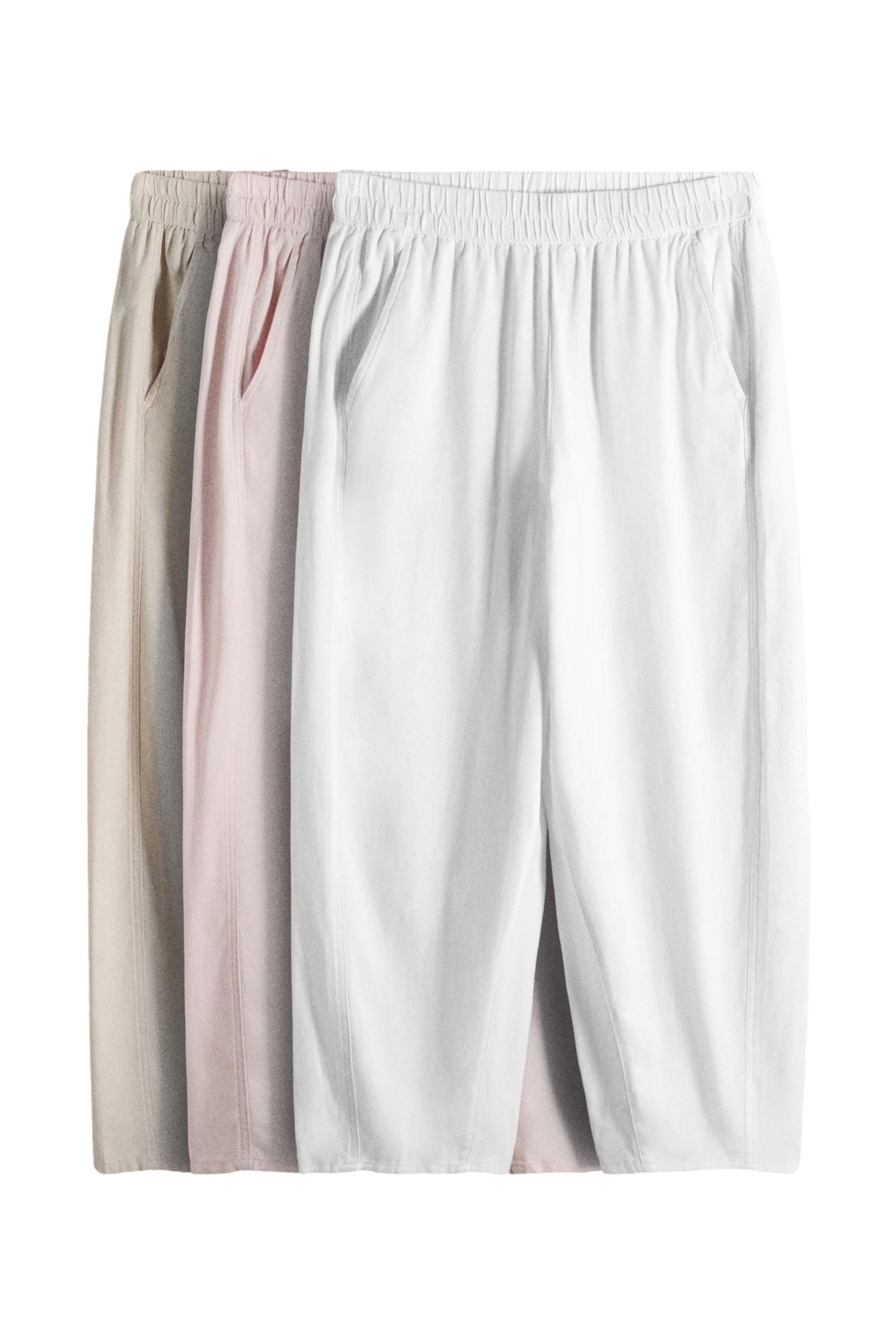 The Set Dehnbund-Hose The Set Hose im Barrel Fit mit Leinen, 3er-Pack (3-tlg)