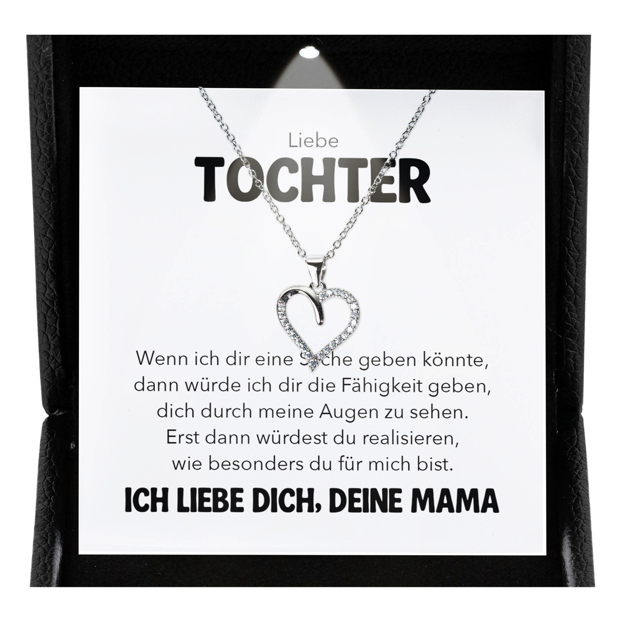 Schmuckset Liebe Tochter Geschenk von Mama Mädchen Frauen Herz Halskette Karte