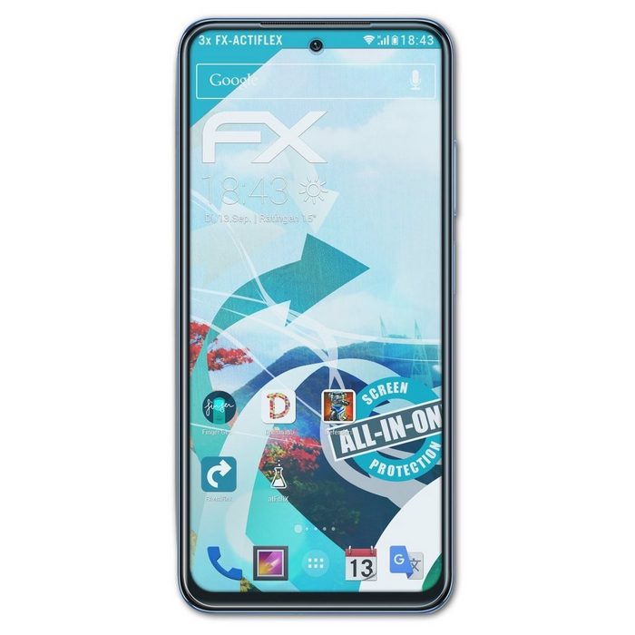 atFoliX Schutzfolie Displayschutzfolie für Xiaomi Redmi Note 10 Lite (3 Folien) Ultraklar und flexibel