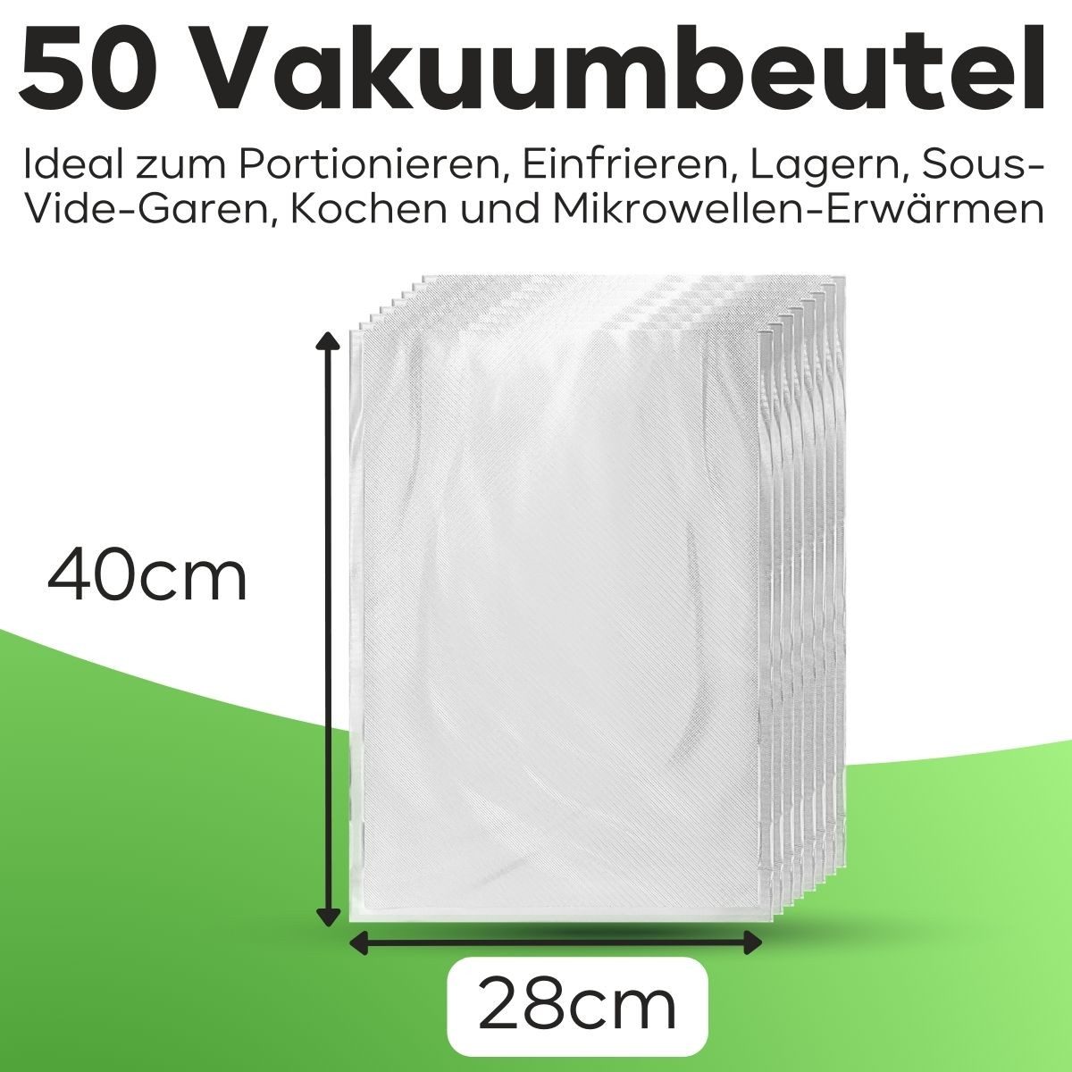 ProfiCook Vakuumierbeutel Vakuum-Ersatzbeutel 8910152, 50 St. Vakuumierbeutel, Vakuumierfolie für alle Marken