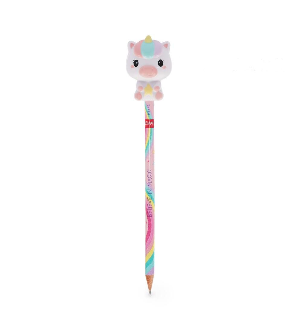 Legami Bleistift LEGAMI Squeezy Pencil Unicorn, Bleistift mit Radiergummi-Topper