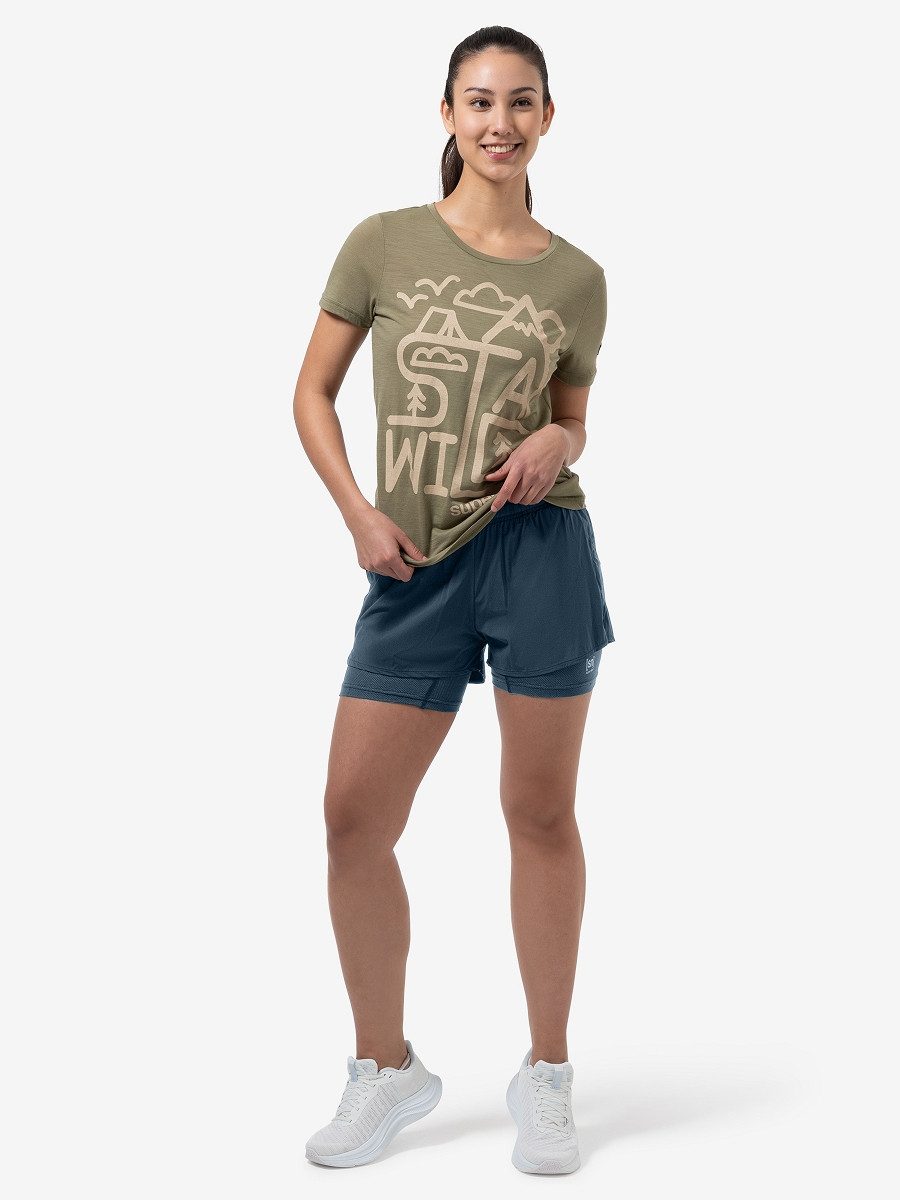 SUPER.NATURAL Shorts für Damen, Merino DOUBLE LAYER atmungsaktiv, sportlich