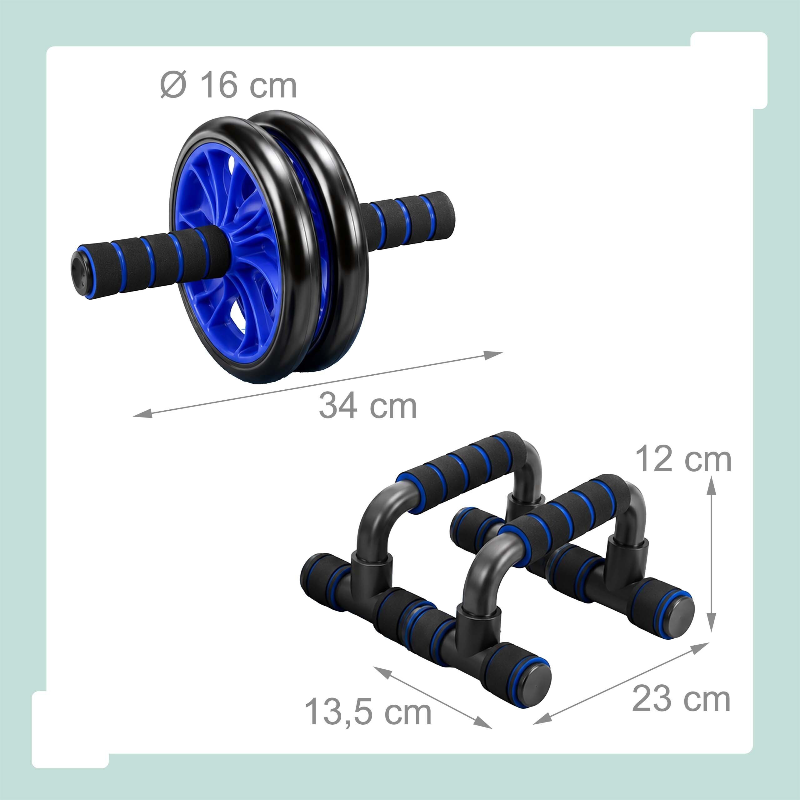 relaxdays AB-Roller 9-teiliges Fitness Set (9-St), blau – Bild 4 von 5