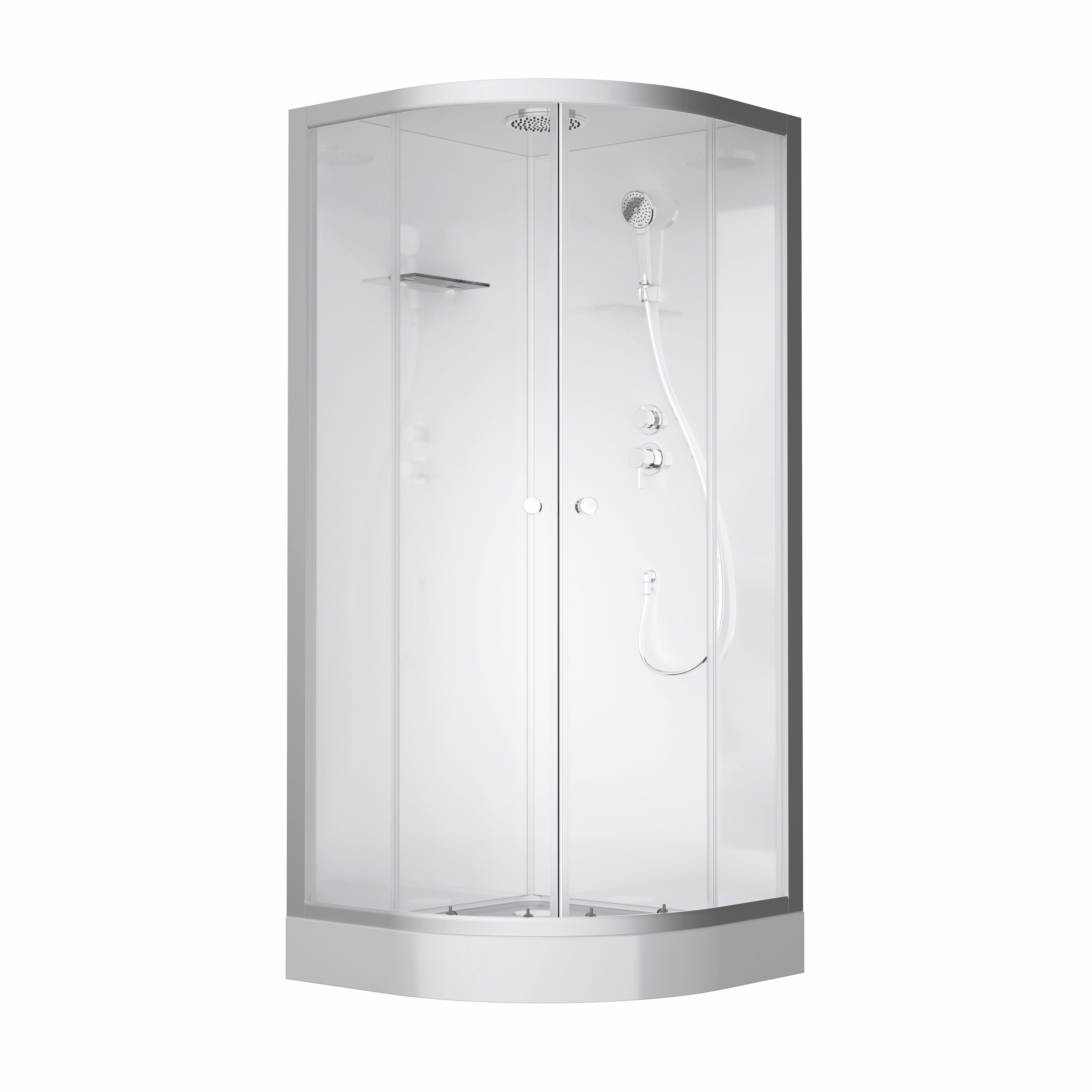 Marwell Komplettdusche Silver Round, BxT: 90x90 cm, Einscheibensicherheitsglas, inkl. Armaturen