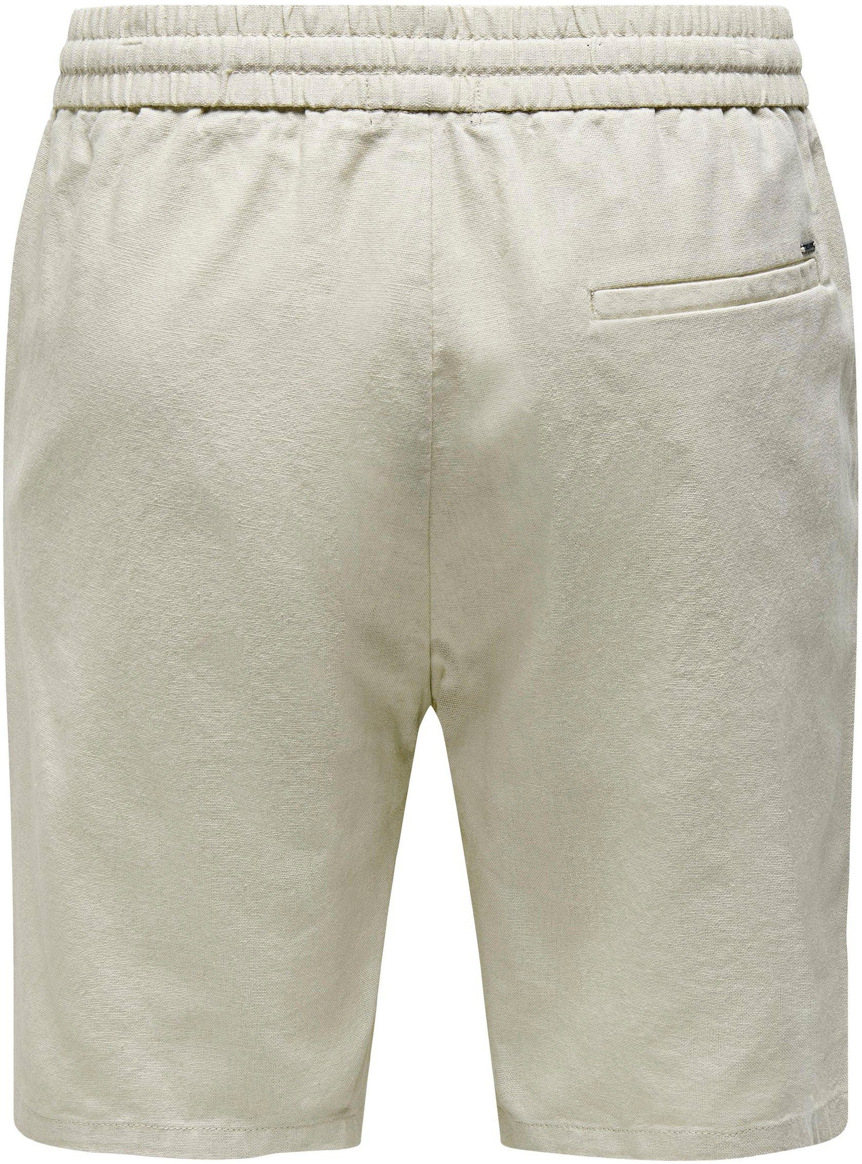 ONLY & SONS LIN COT Shorts NOOS ONSLINUS Silver SHORTS Lining 0007