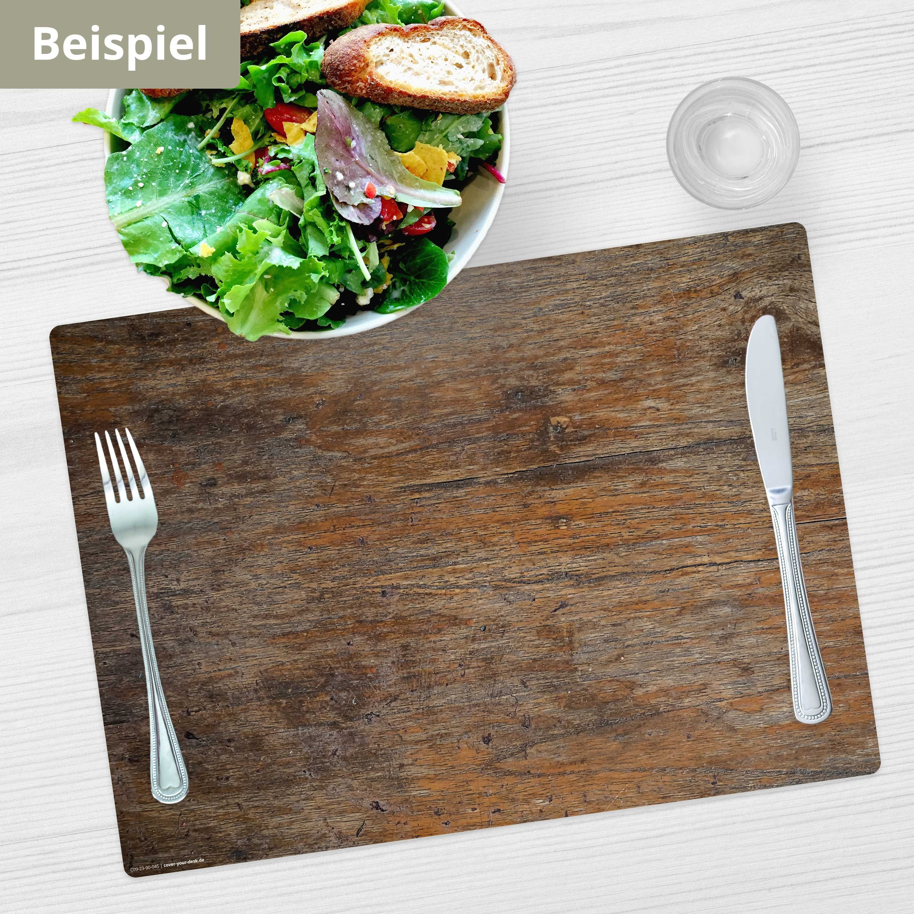 Tischsetmacher Platzset Tischset,  Platzset abwaschbar - Antikes Holz, (aus erstklassigem Vinyl, 4-St., 44 x 32 cm / braun), Made in Germany