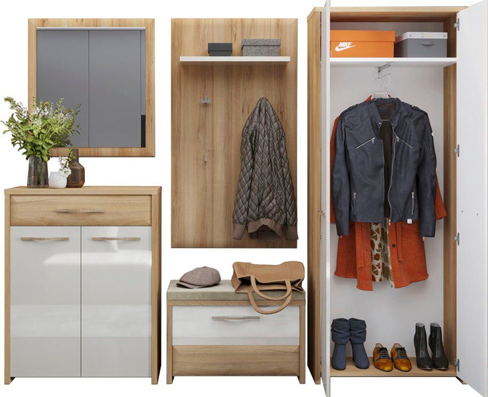 OTTO home Garderoben-Set Gala, (Set, 5-St), Soft-Close Funktion, Hochglanz UV lackiert
