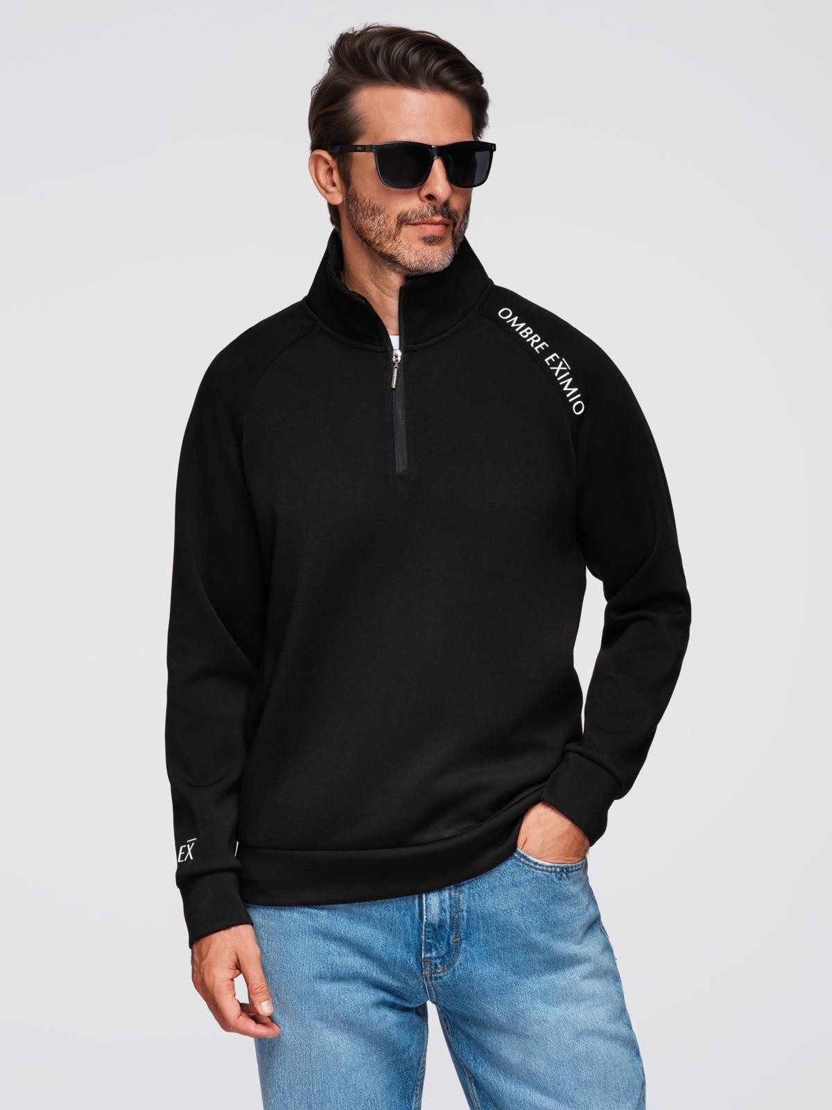 OMBRE Sweatshirt Herren-Sweatshirt mit Reißverschluss-Stehkragen günstig online kaufen