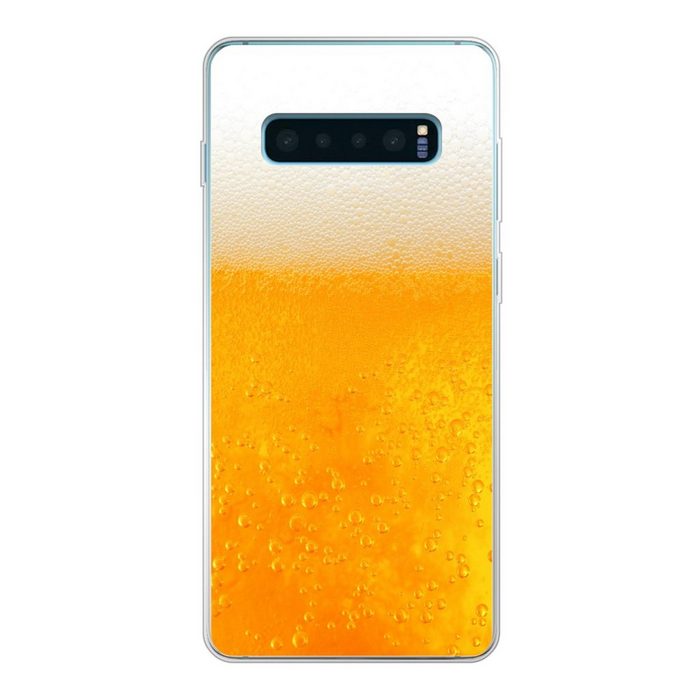 MuchoWow Handyhülle Nahaufnahme eines goldenen Bieres Phone Case Handyhülle Samsung Galaxy S10 Lite Silikon Schutzhülle