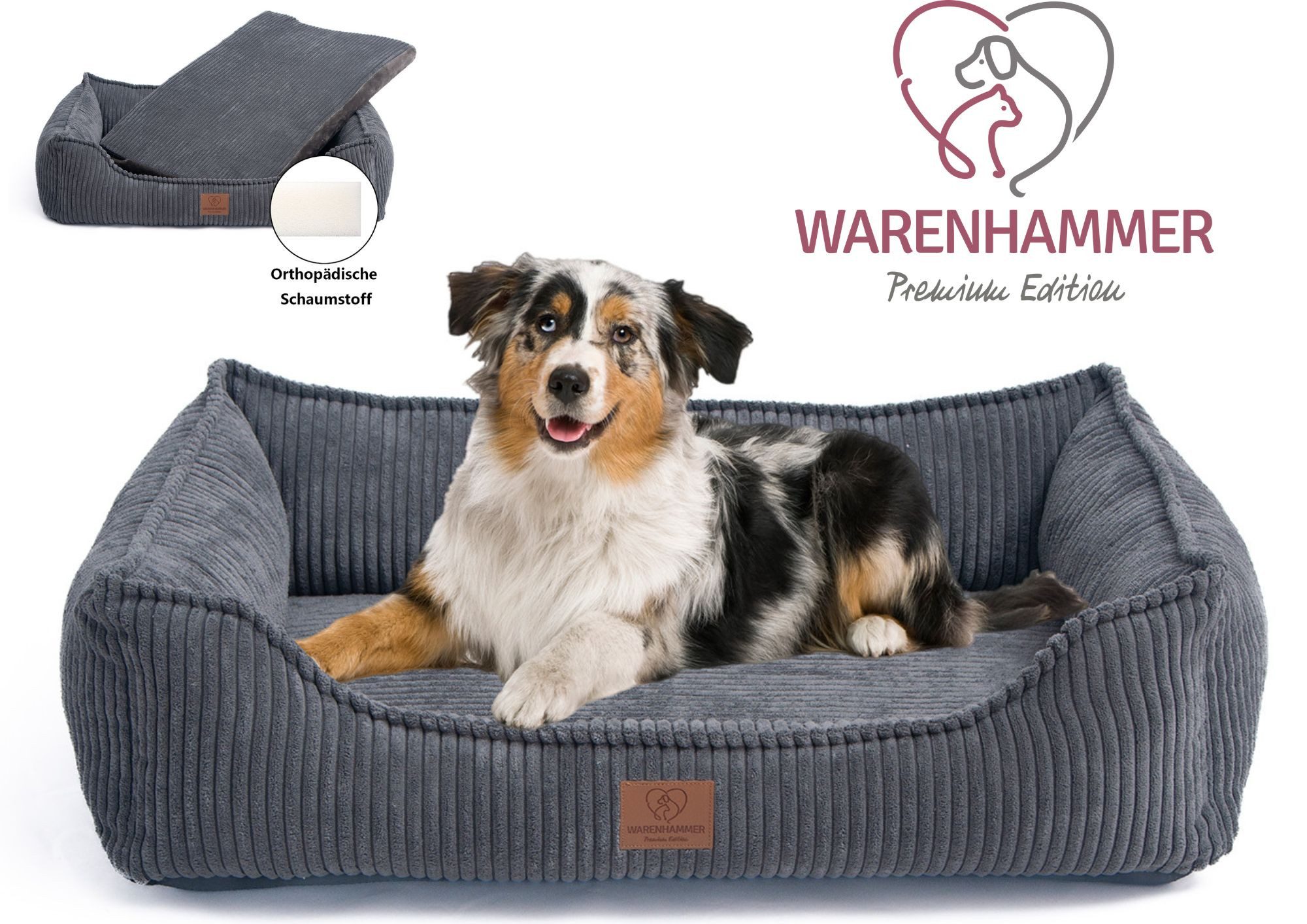Warenhammer Tierbett Orthopädisches Premium Hundebett, flauschig günstig online kaufen