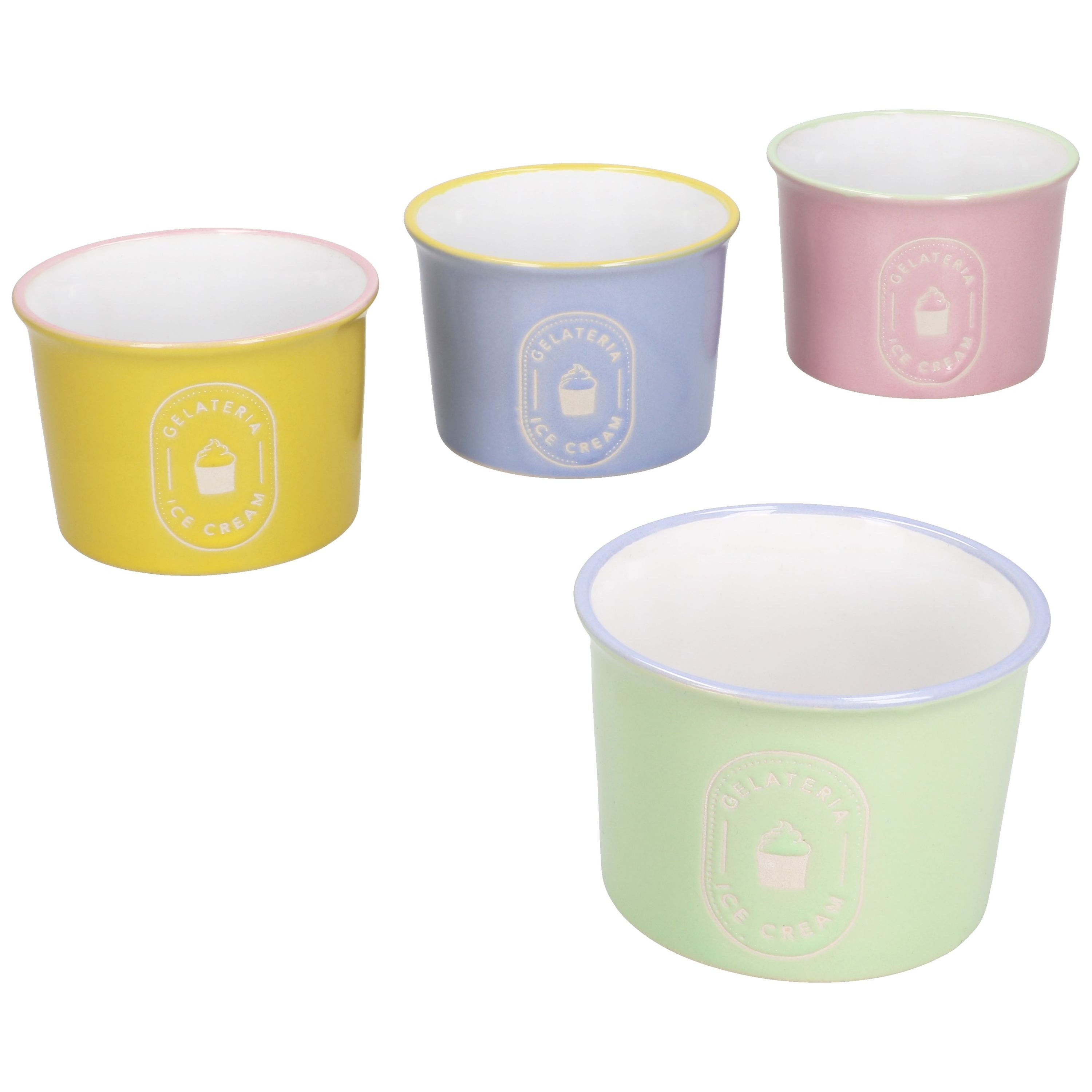 MamboCat Eisschale MamboCat 4er Set Eisbecher Emilia 180ml Ø9cm Steingut bunt Dessert, Steingut