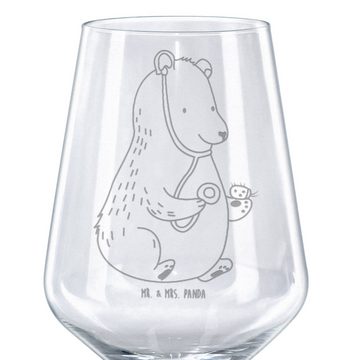 Mr. & Mrs. Panda Rotweinglas Bär Arzt - Transparent - Geschenk, Doktor, Professorin, Weinglas mit, Premium Glas, Spülmaschinenfest