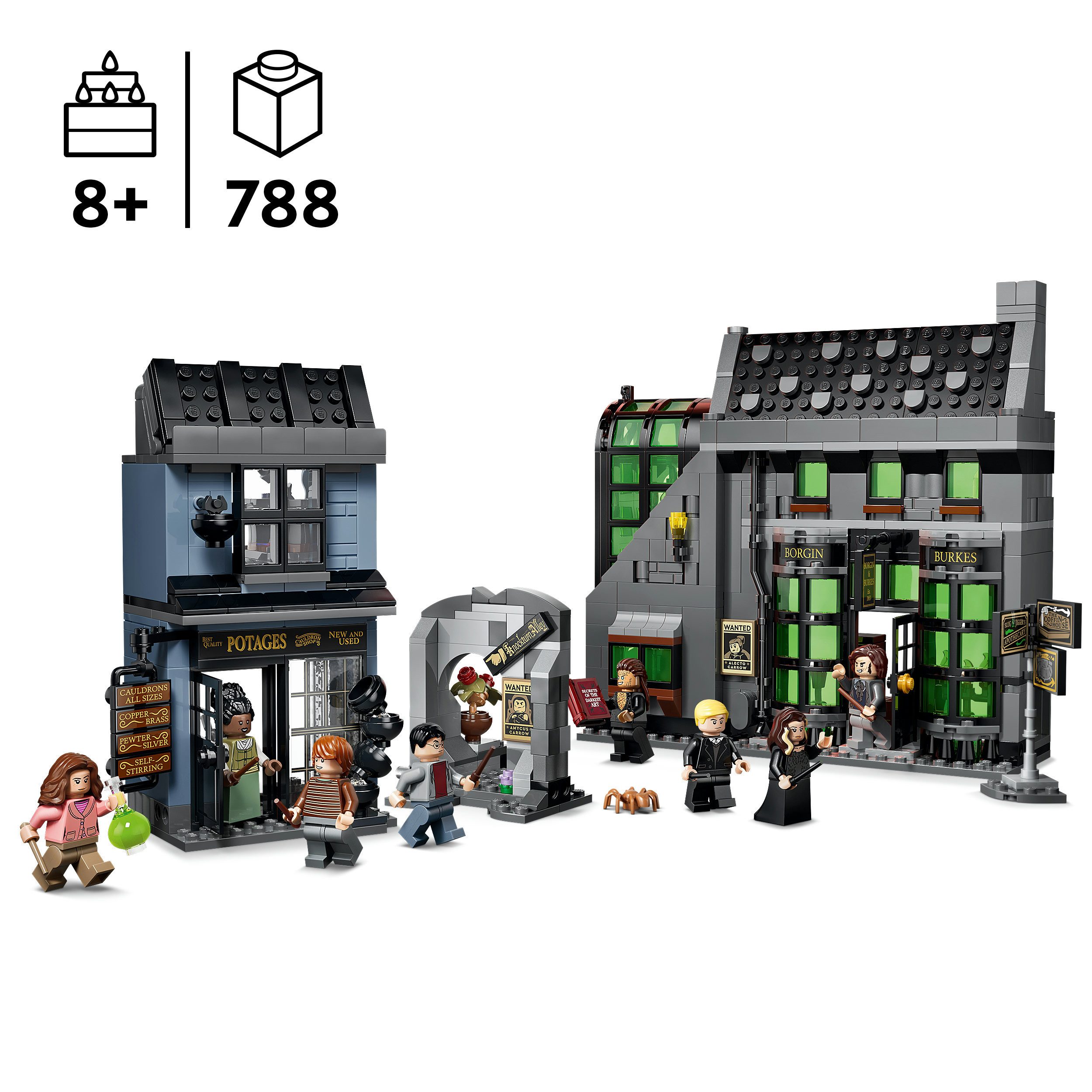 LEGO® Zaubererläden in der Winkelgasse (76471), LEGO Harry Potter Konstruktionsspielsteine, (788 St), Made in Europe