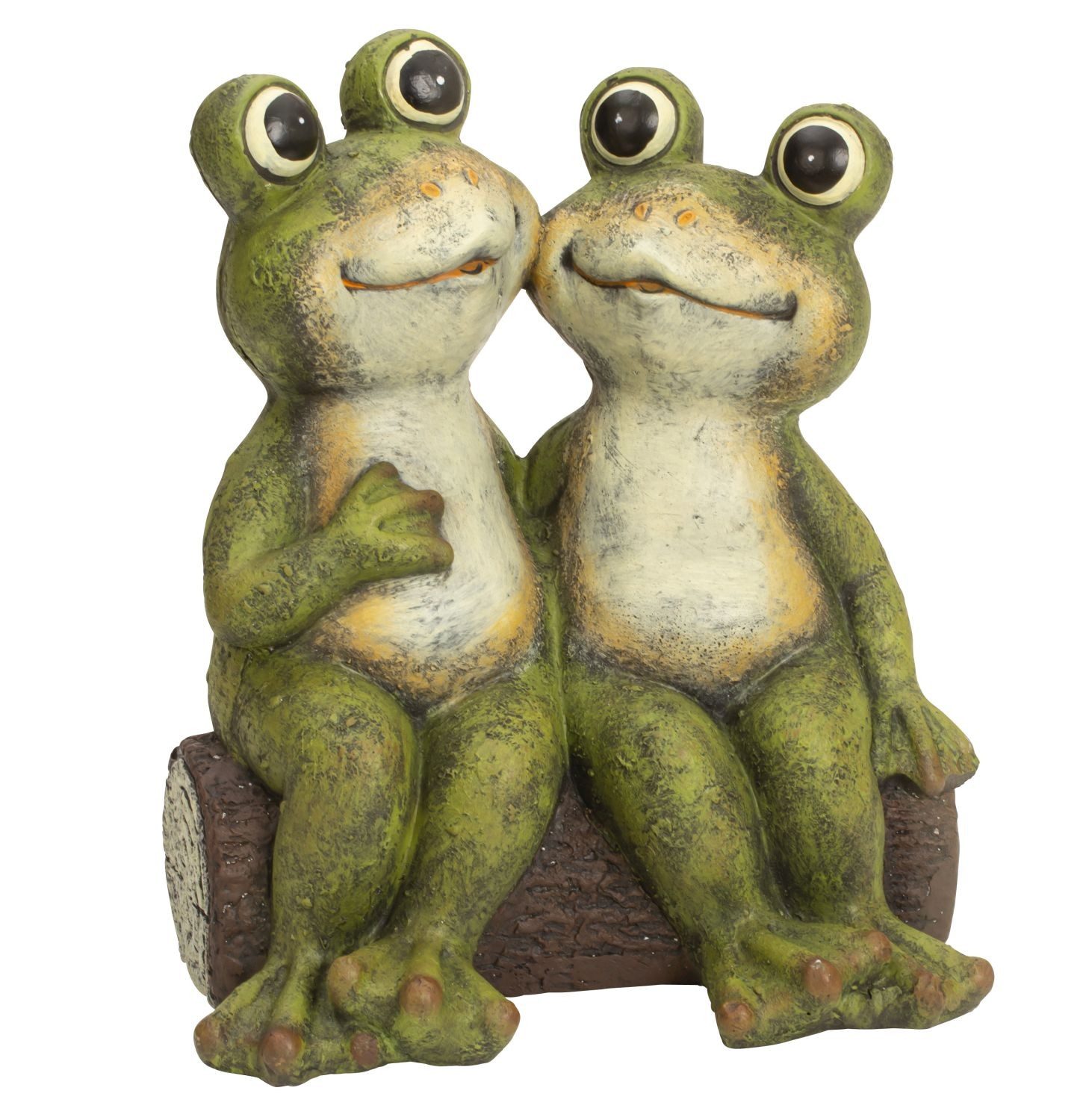 Gartenfigur Dekofigur Froschpaar Frido und Flora Magnesia Grün 34cm