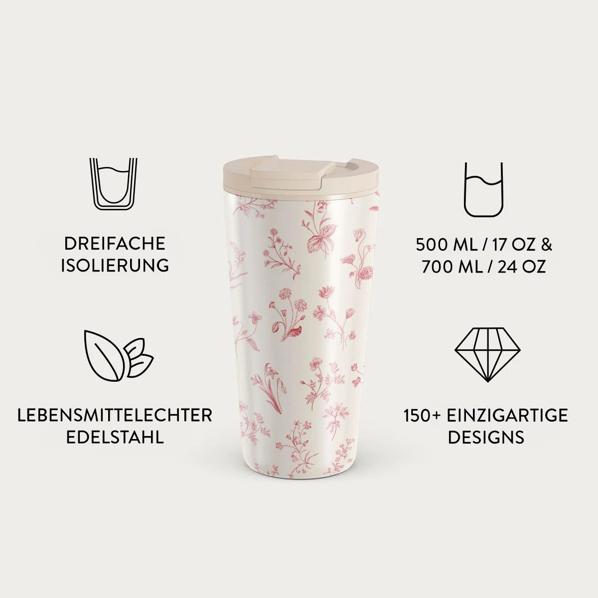 BURGA Becher Prairie Flap Lid Travel Mug 500ml