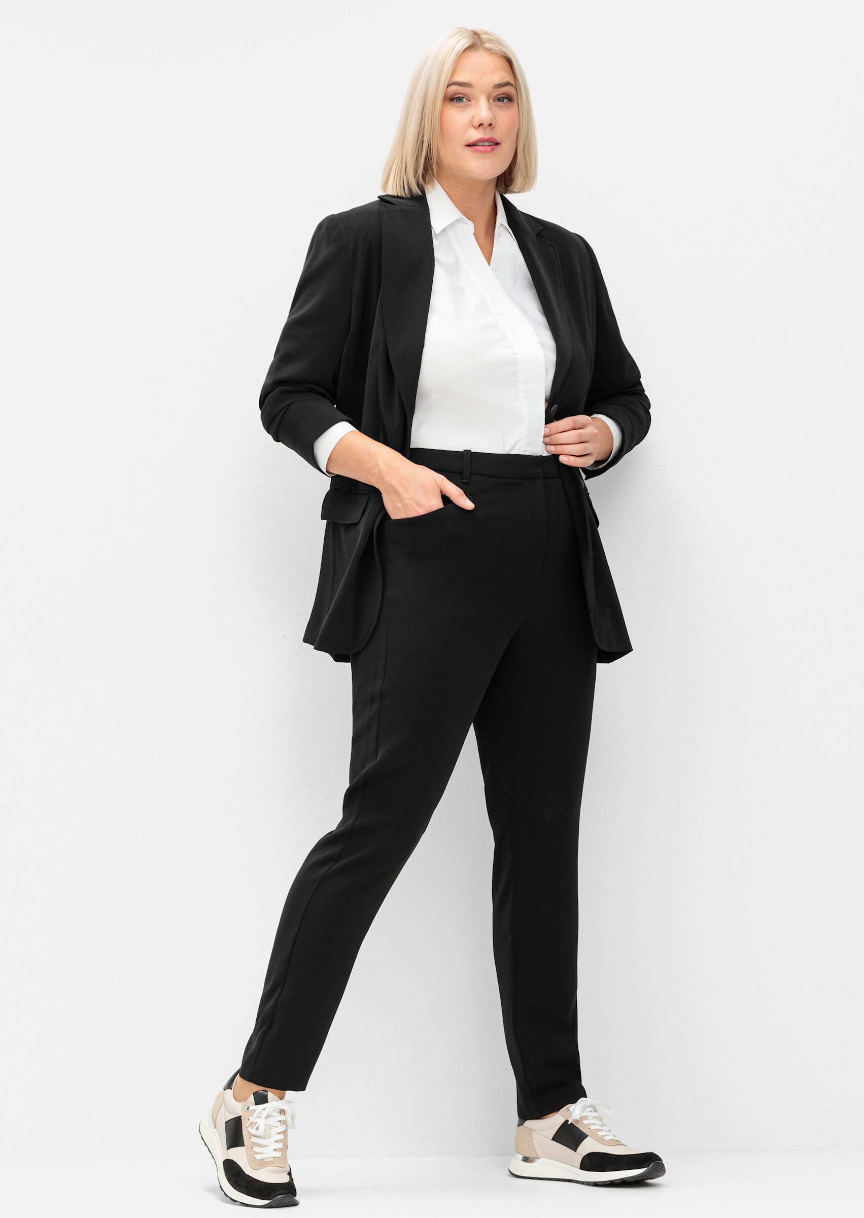 Sheego Jerseyhose Hose lang Innenbeinlänge ca. 77 cm günstig online kaufen