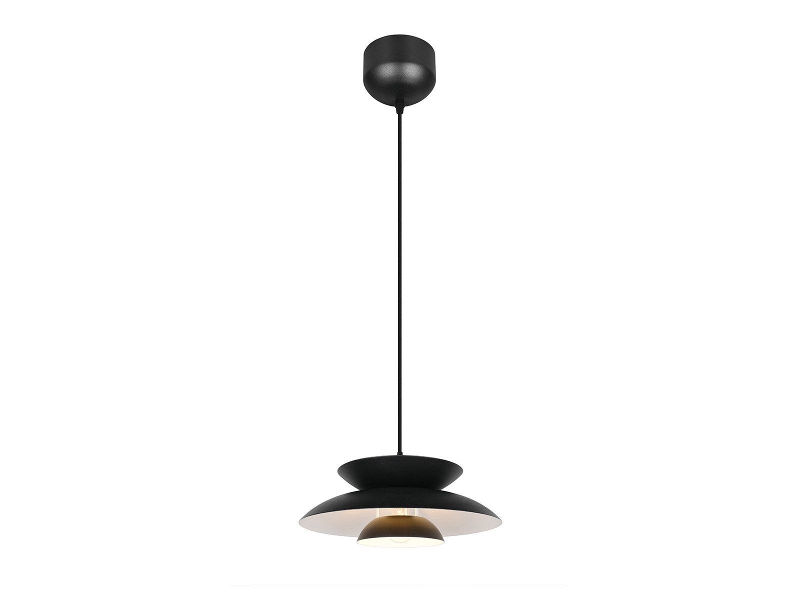 Reality Leuchten LED Pendelleuchte skandinavisch mit Metallschirm Ø 40cm, Dimmfunktion, LED wechselbar, Warmweiß, einflammig, Nordic Esstisch-Lampe hängend, inkl. Leuchtmittel dimmbar