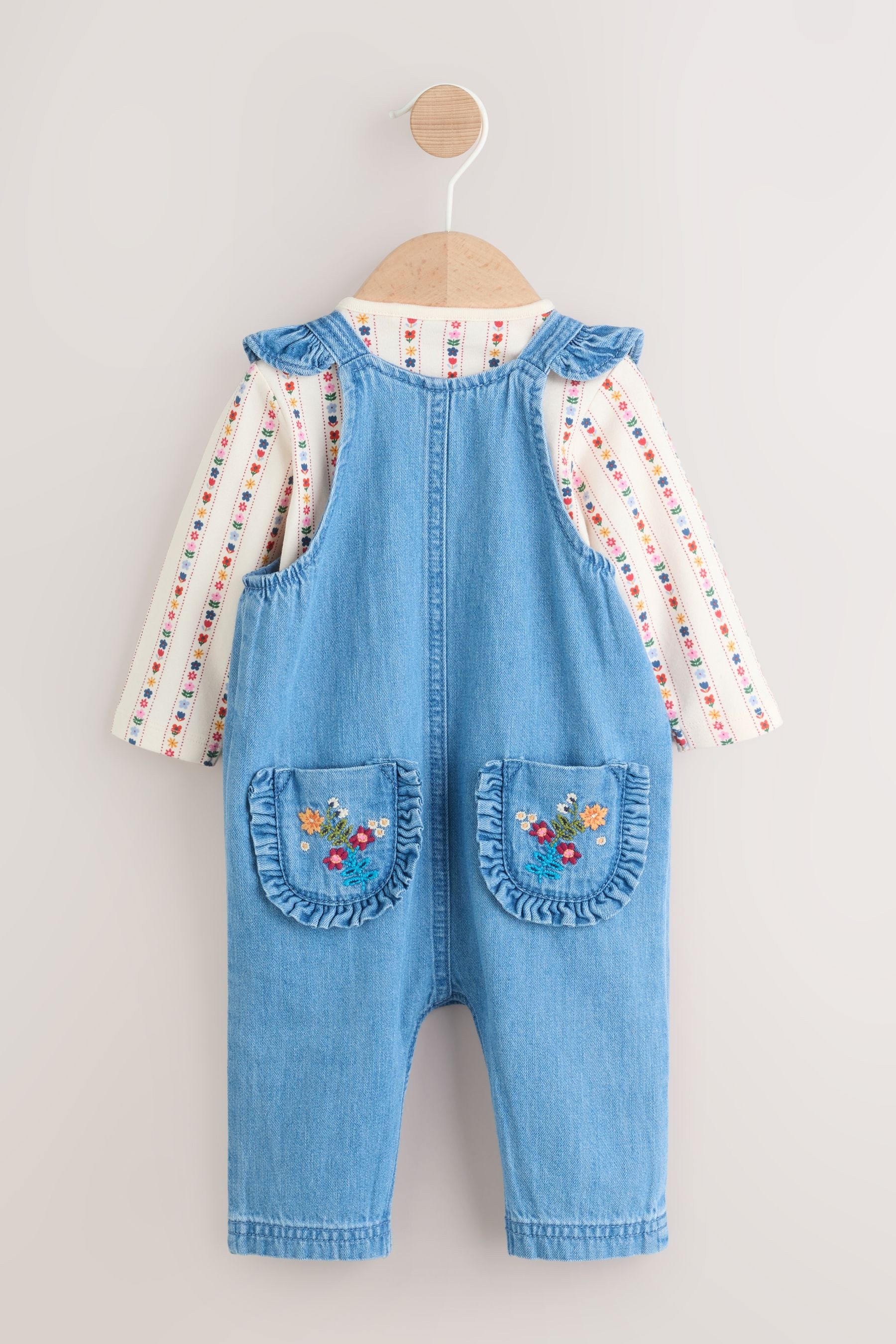 Next Latzhose Baby-Latzhose und Langarm-Bodysuit im 2er-Set (2-tlg)