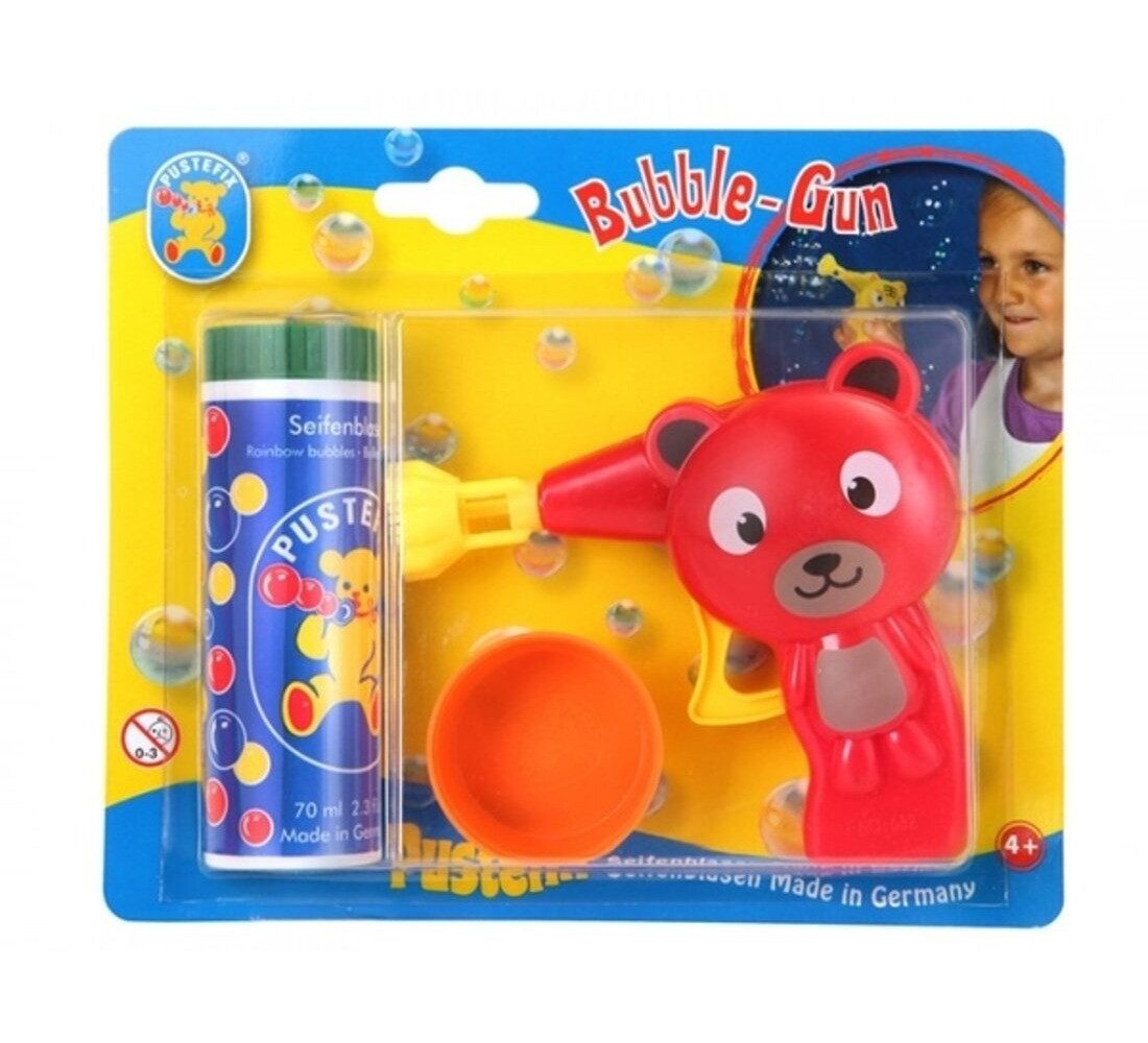 Seifenblasenspielzeug Pustefix Pistole rot Bär 10 cm Seifenblasen