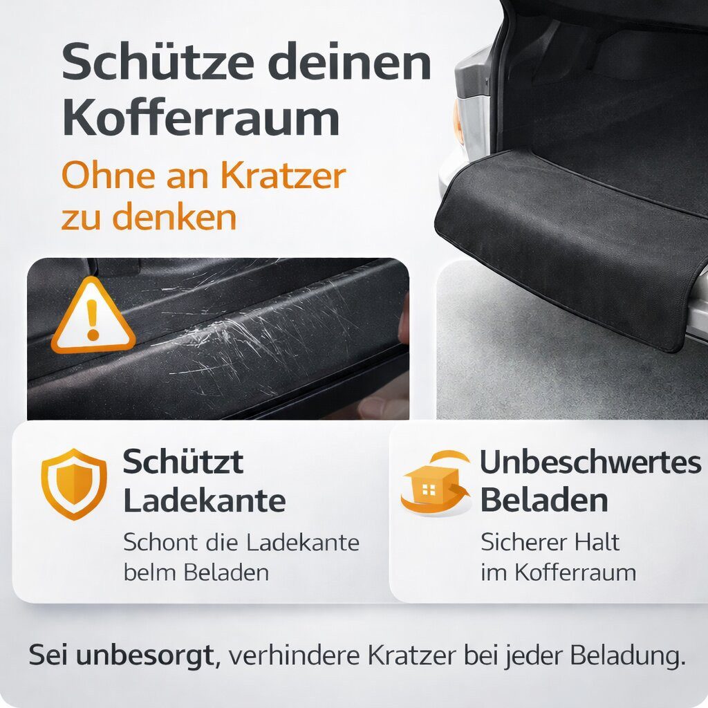 BigDean Kofferraummatte Ladekantenschutz 100x70 cm – Kofferraumschutz Auto Stoßstangenschutz (1 St), Strapazierfähig, wasserabweisend & pflegeleicht – Bild 5 von 5