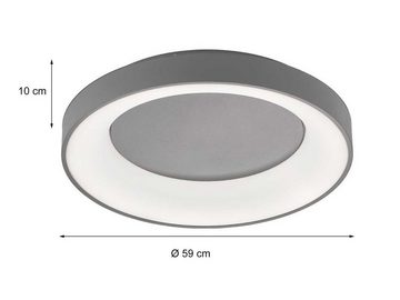 WOFI LED Deckenleuchte, Dimmer, LED fest integriert, Warmweiß, indirekte Deckenbeleuchtung dimmbar coole große Designer Lampe, Ø 59cm