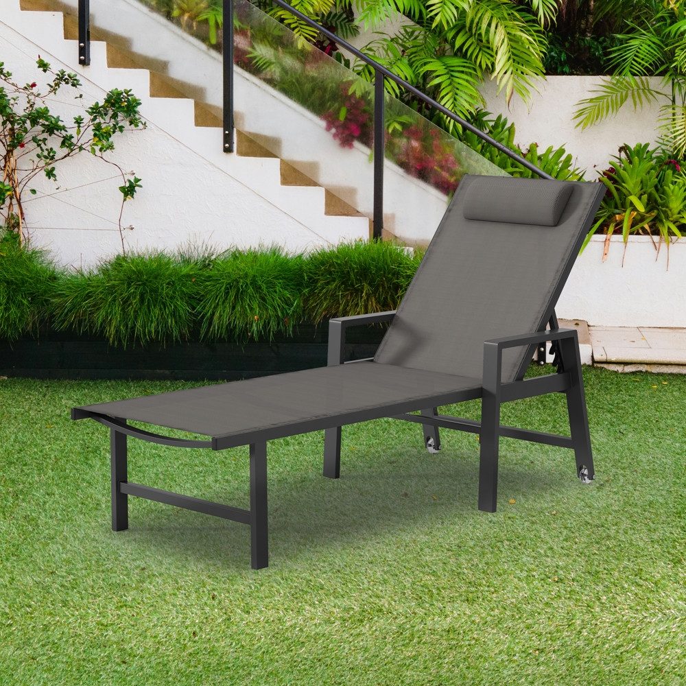 Melko Gartenliege Relaxliege Aluminium Sonnenliege mit Kissen Liegestuhl Kl günstig online kaufen