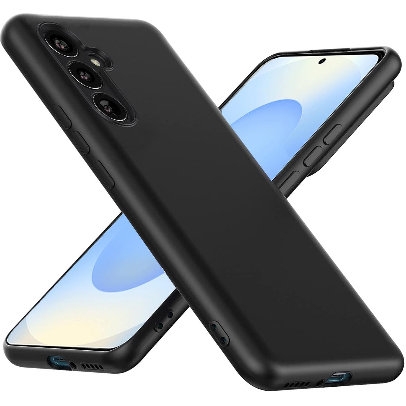 CoolGadget Handyhülle Handy Schutzhülle für Samsung Galaxy S25 FE matt schwarz, Silikon TPU Hülle Schutz Tasche Cover schlicht Slim Case