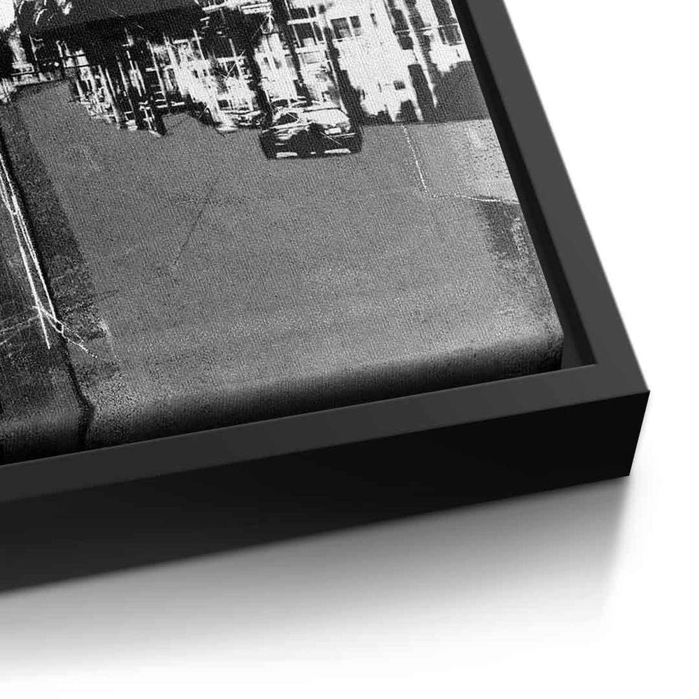 Vintage Miami Leinwandbild quadratisch schwarzer Miami, Wandbild DOTCOMCANVAS® schwarz Rahmen Vintage Leinwandbild square weiß