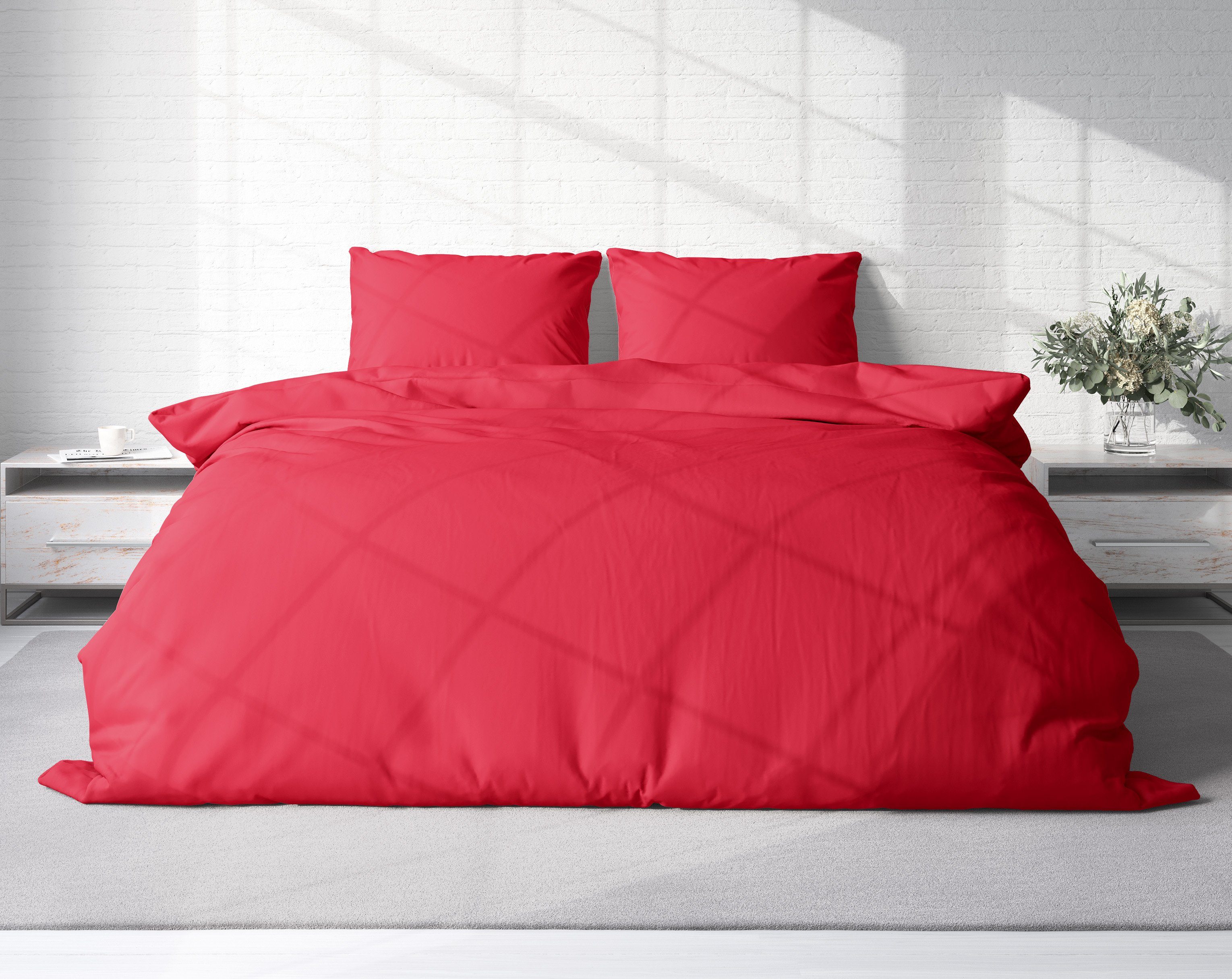 One Home Bettwäsche Unifarben Einfarbig, Renforcé, 3 teilig, Baumwolle mit günstig online kaufen
