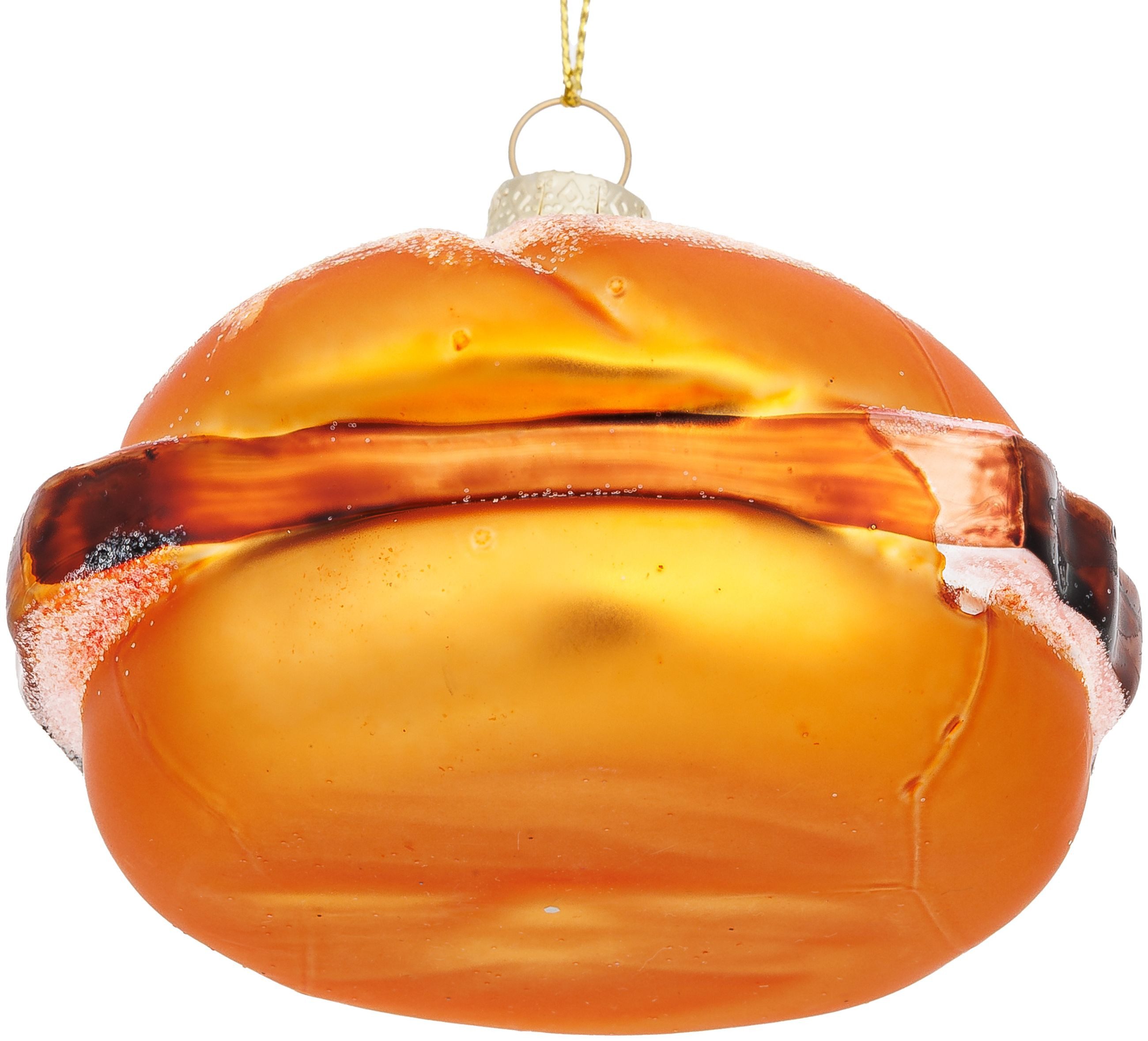 SIKORA Weihnachtsbaumkugel Leberkäs Brötchen besondere Weihnachtskugel Glas Anhänger – BS013, Christbaumschmuck Deko - traditionell, witzig & außergewöhnlich