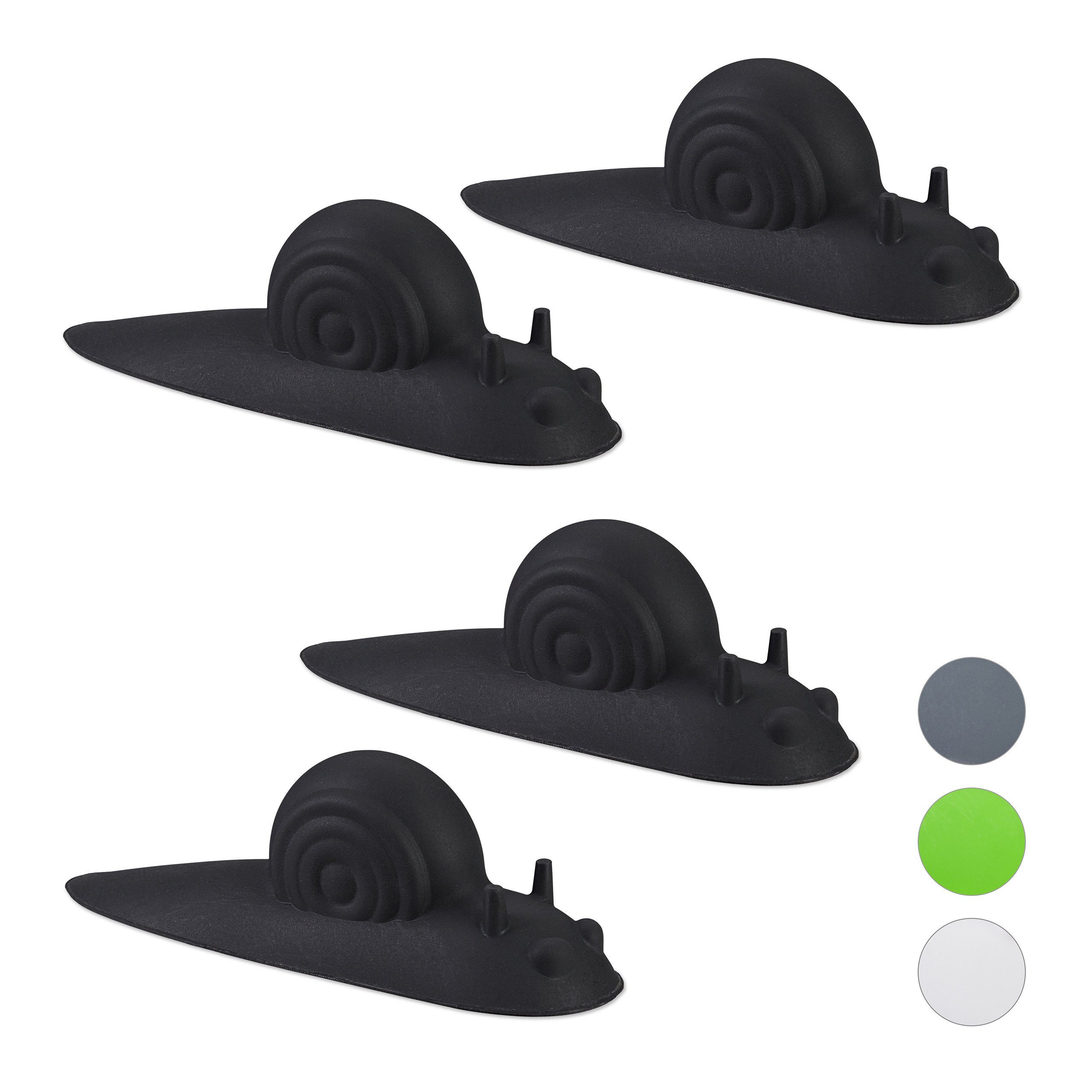 Türstopper x 4 schwarz Türstopper Schnecke relaxdays