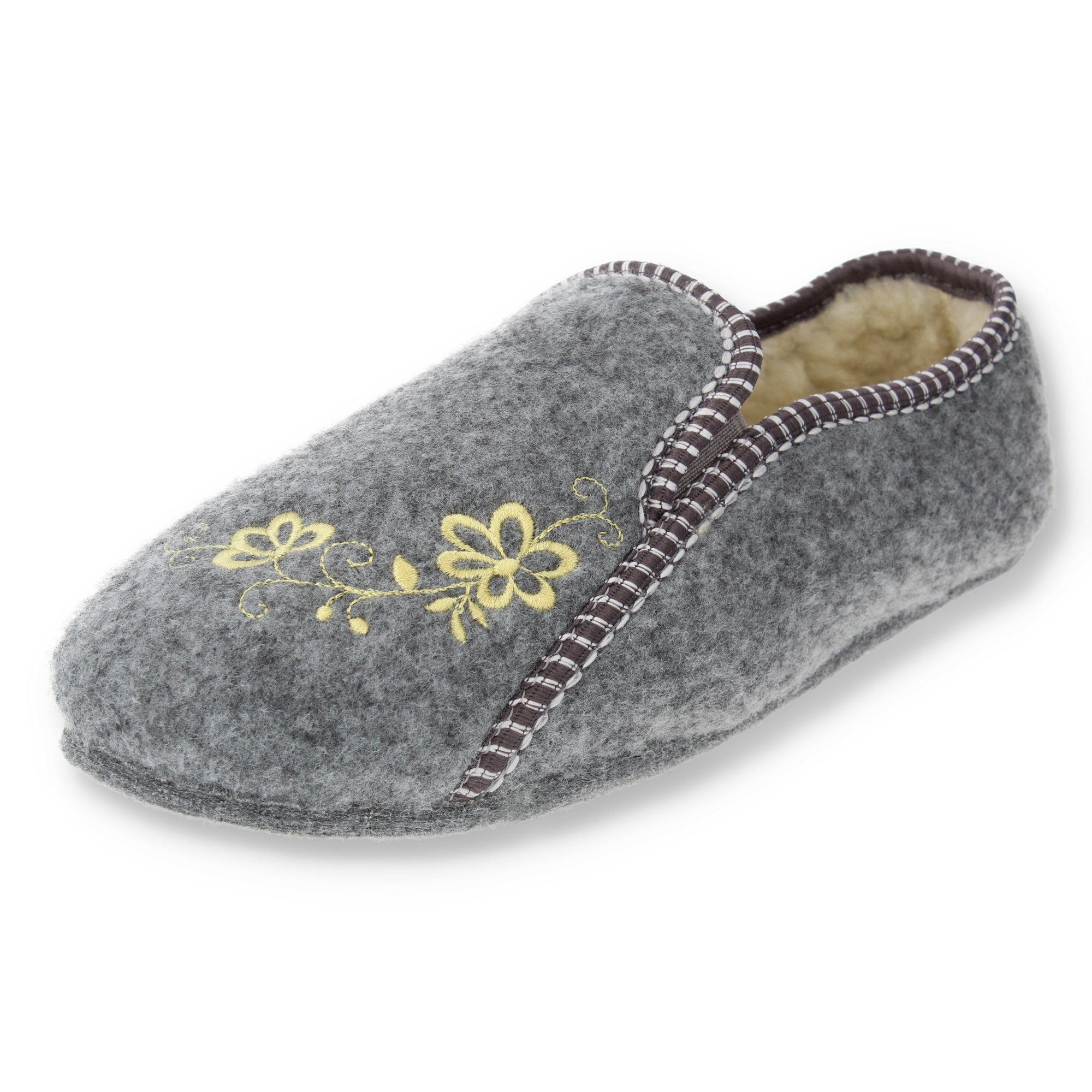 filsko Rosendaal Damen Ballerina Hausschuh mit Stickereien