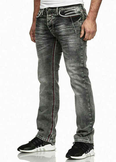 IProfash Regular-fit-Jeans Herren Jeans Hose Denim- Washed Straight Cut Regular Stretch Dicke (1-tlg)