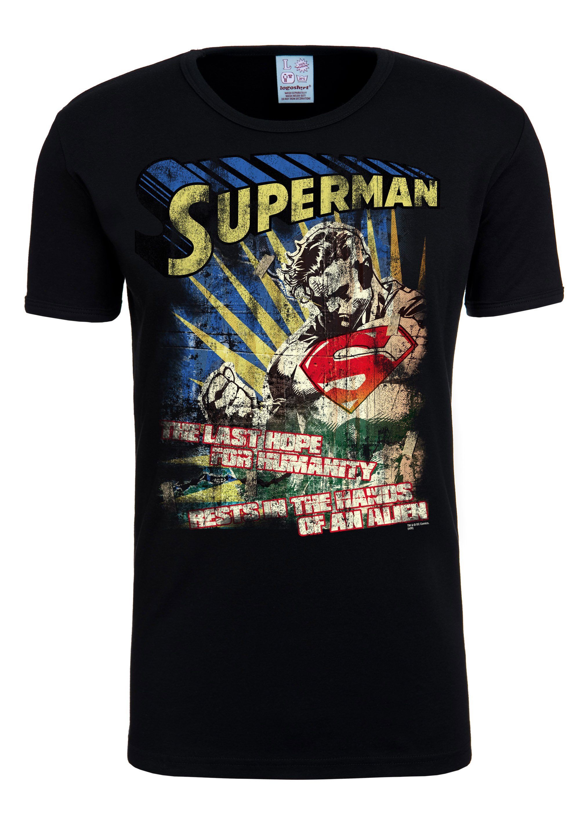 LOGOSHIRT T-Shirt Superman – The Last Hope mit lizenziertem Originaldesign