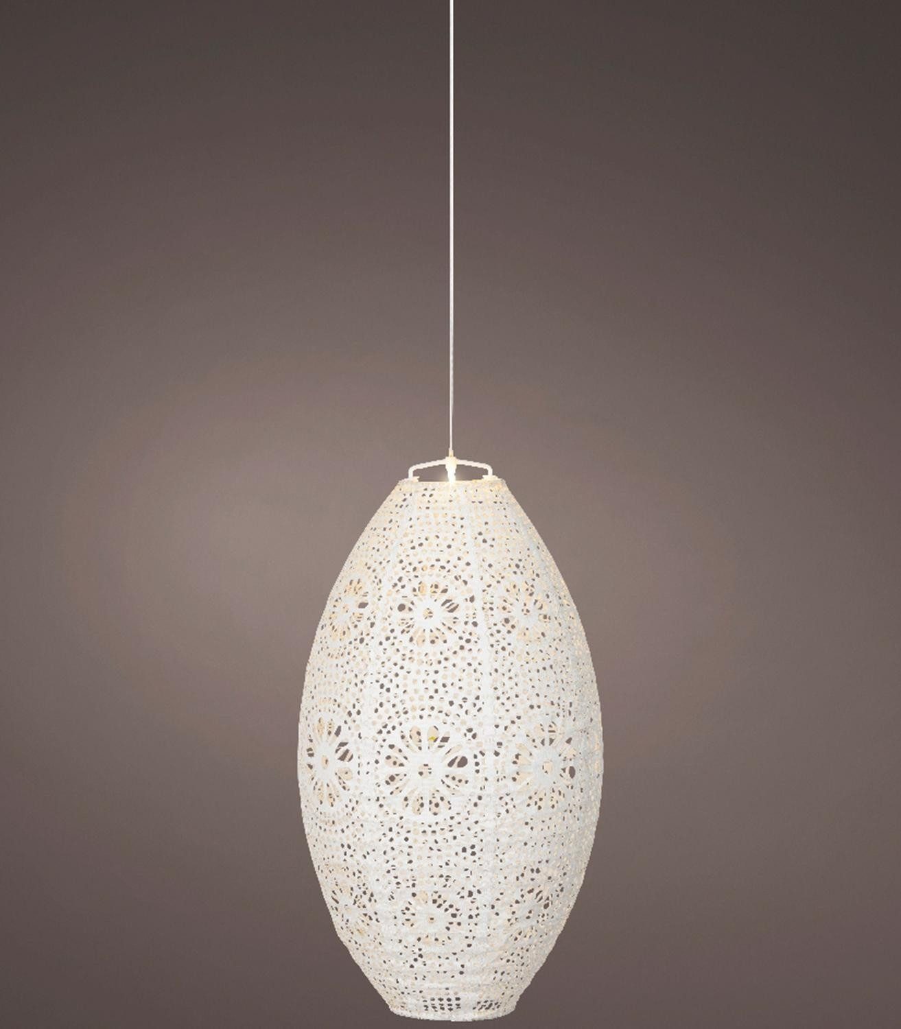 Kaemingk LED Solarleuchte Laterne SOLARIA, Weiß, Kunststoff, LED fest integriert, Solarbetrieben, Ø 23 x H 38 cm