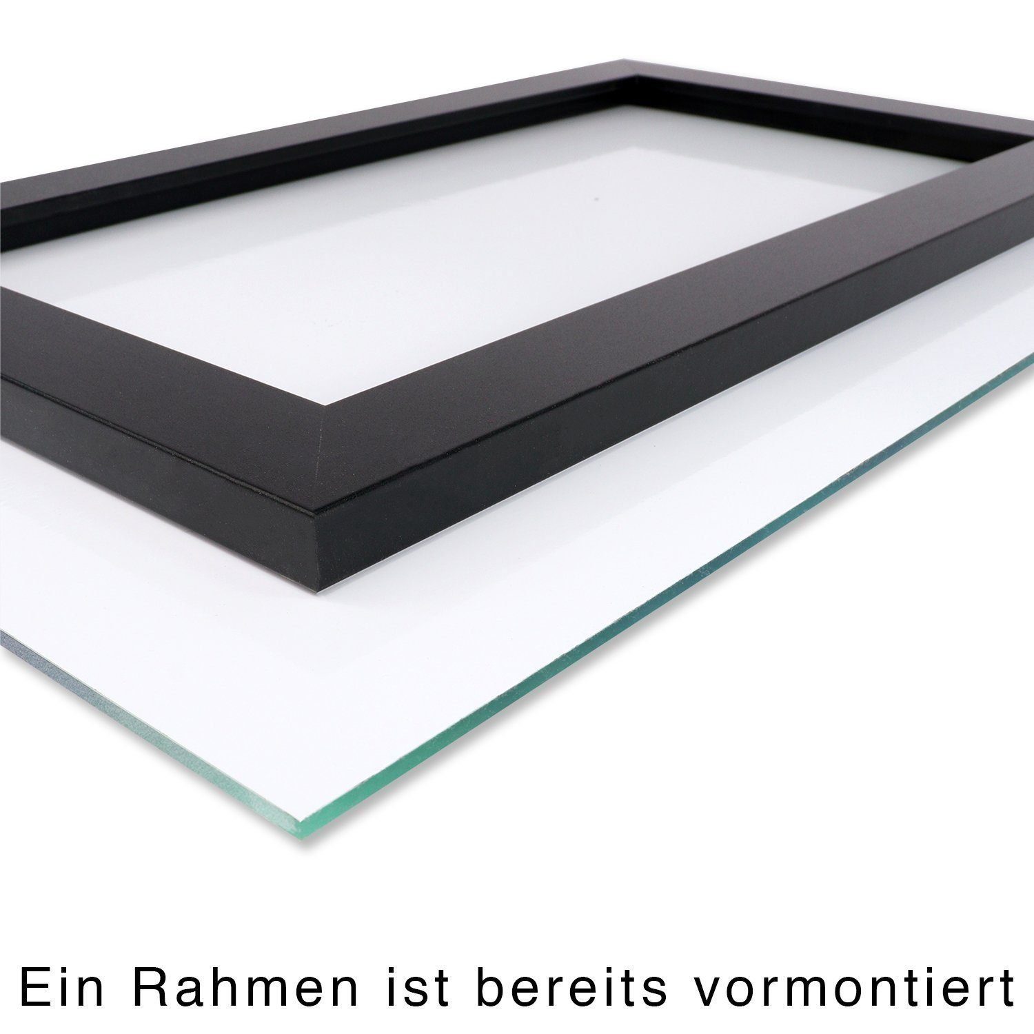 queence Acrylglasbild Money never sleeps - Geldschein - Acrylbilder mit Blattgold veredelt, Geldschein/Spruch (1 St), Goldveredelung, Handgearbeitet, Gerahmt, Edel
