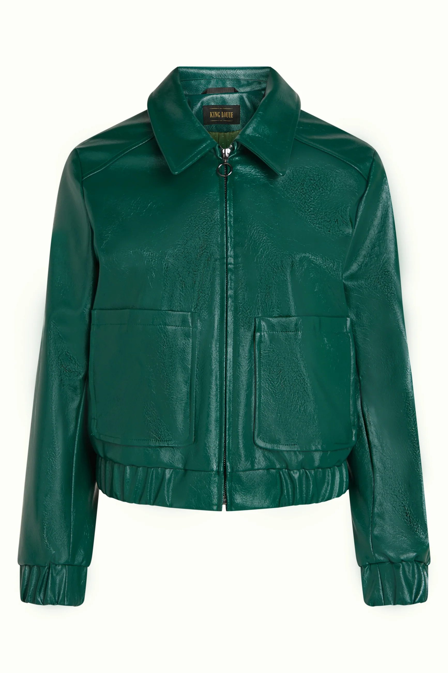 King Louie Lederimitatjacke Isla Jacket Glitz - Modische Lederimitatjacke mit Glanz