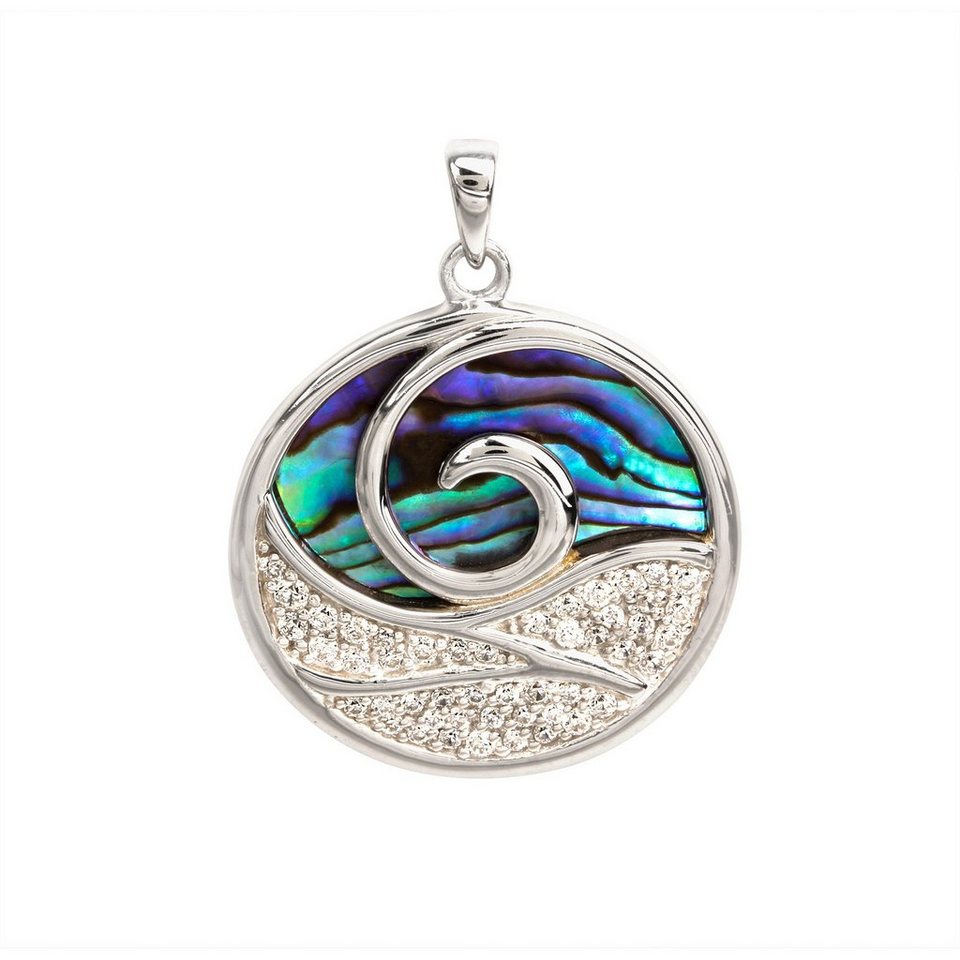 Vivance Kettenanhänger 925/- Sterling Silber rhodiniert Abalone und Zirkonia