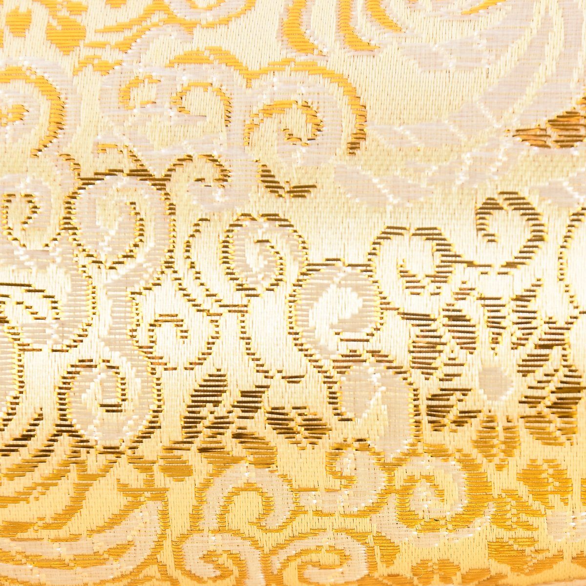 SCHÖNER LEBEN. Stoff Lurex Jacquard Stoff Paisley Ornament goldfarbig silberfarbig, mit Metallic-Effekt