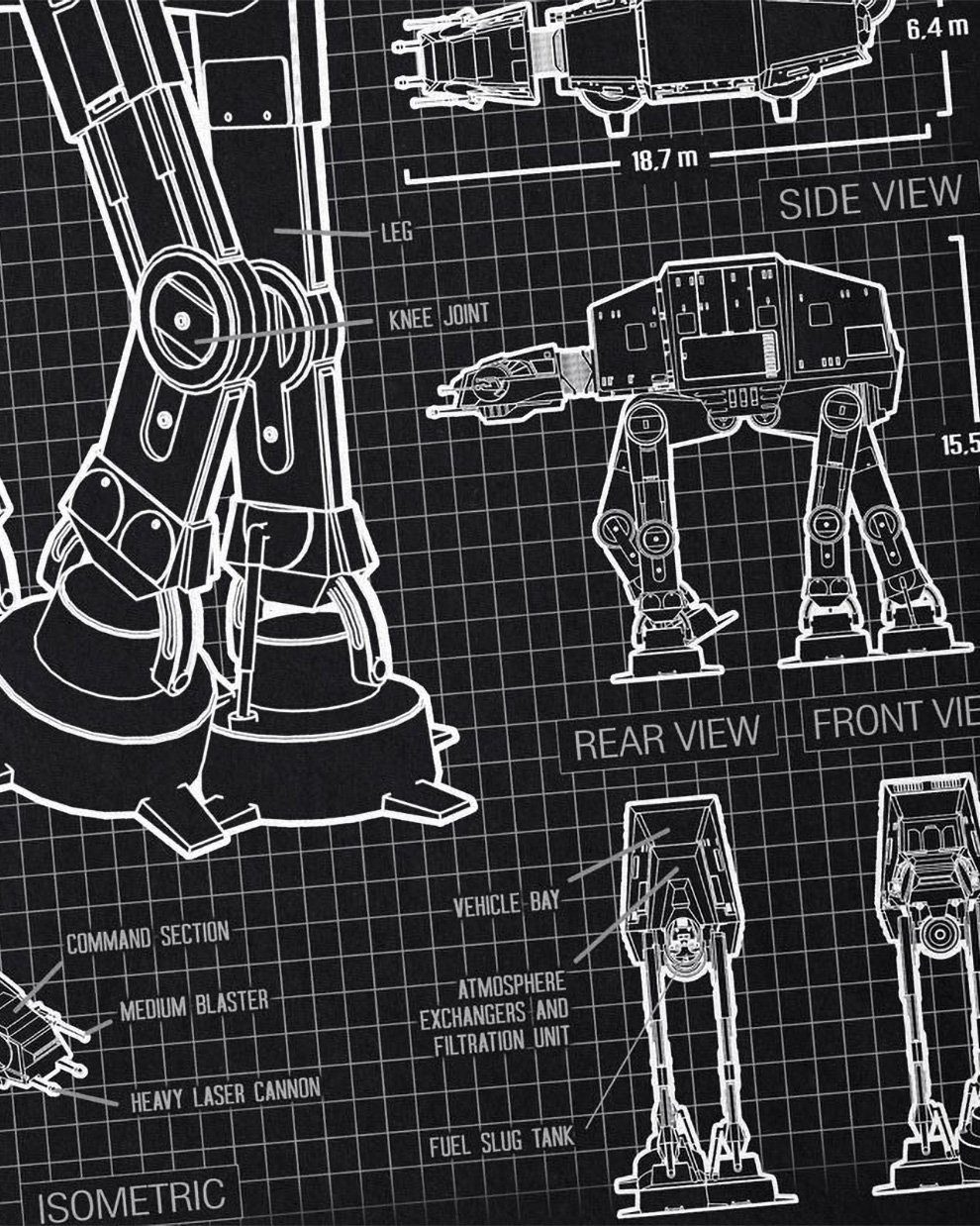 style3 T-Shirt AT-AT blaupause walker star krieg wars imperium der sterne v günstig online kaufen