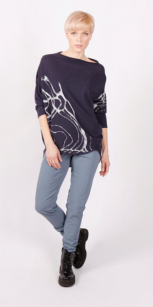 kaseee 2-in-1-Shirt kaseee legeres Shirt mit 3/4 Arm mit Siebdruck