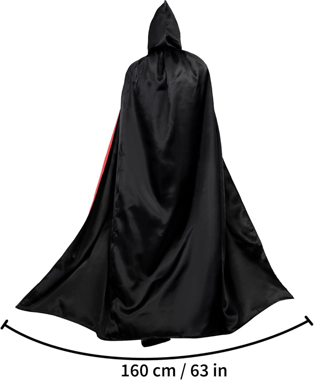 UE Stock Umhang Halloween Unisex Umhang mit Kapuze Cosplay Kostüm Gr. S Schwarz Rot
