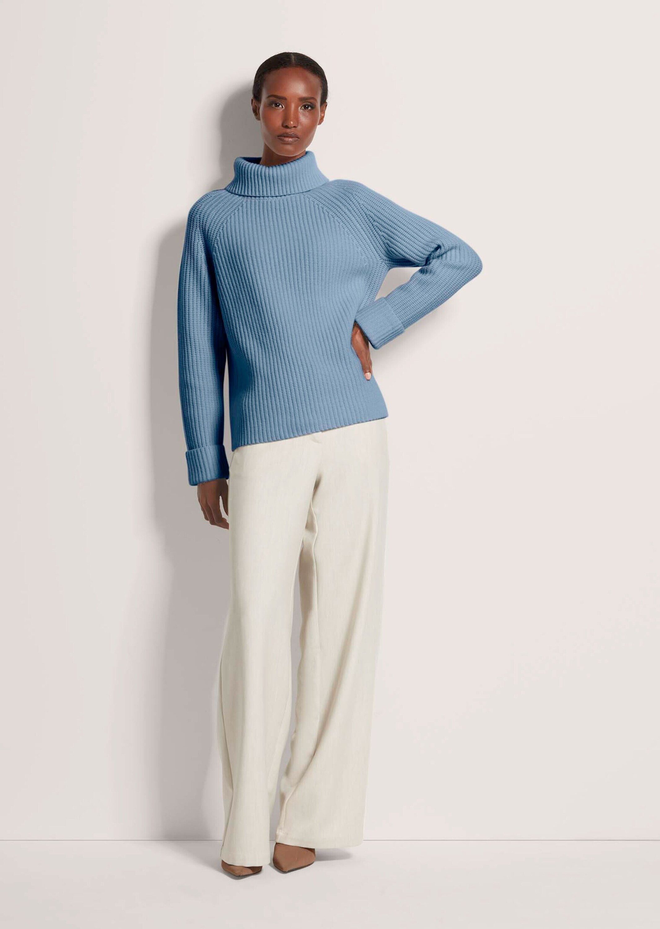 MADELEINE Strickpullover Rollkragen-Pullover aus Kaschmir-Mix Perlfangmuste günstig online kaufen