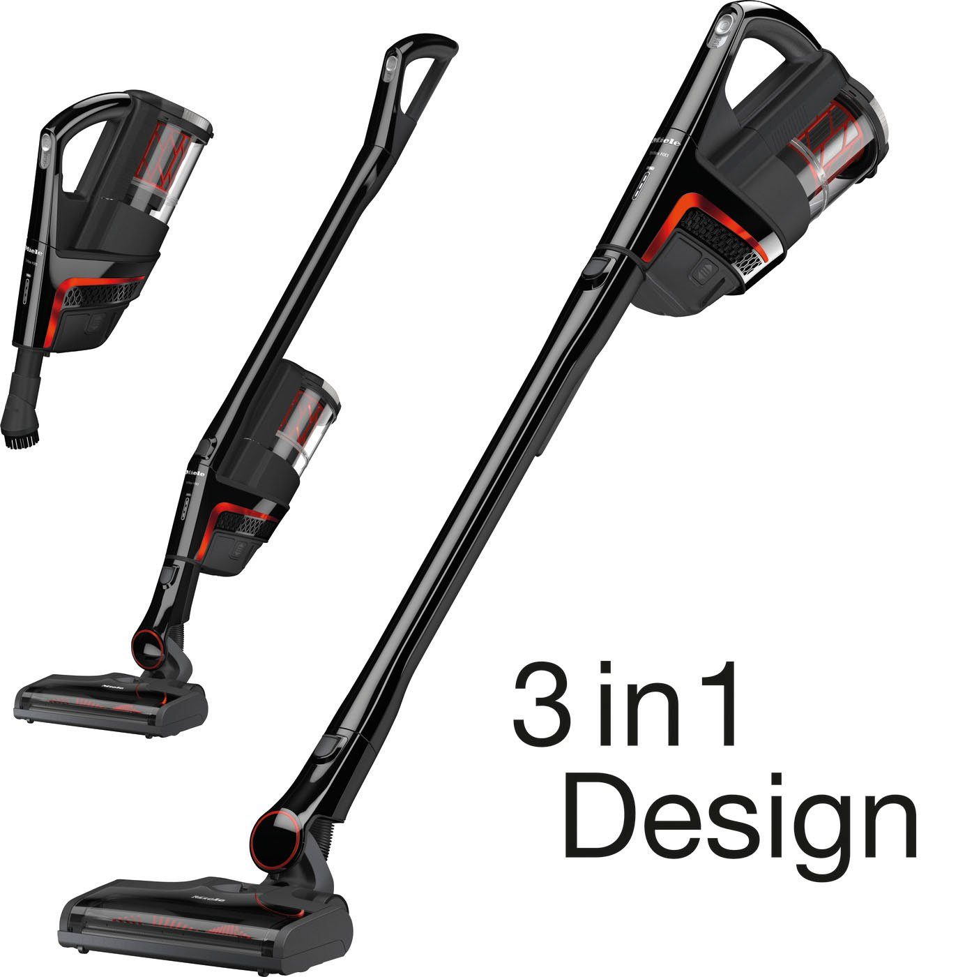 Miele Akku-Handstaubsauger Triflex HX1 FL, Obsiadianschwarz Rot, 120 W, beutellos
