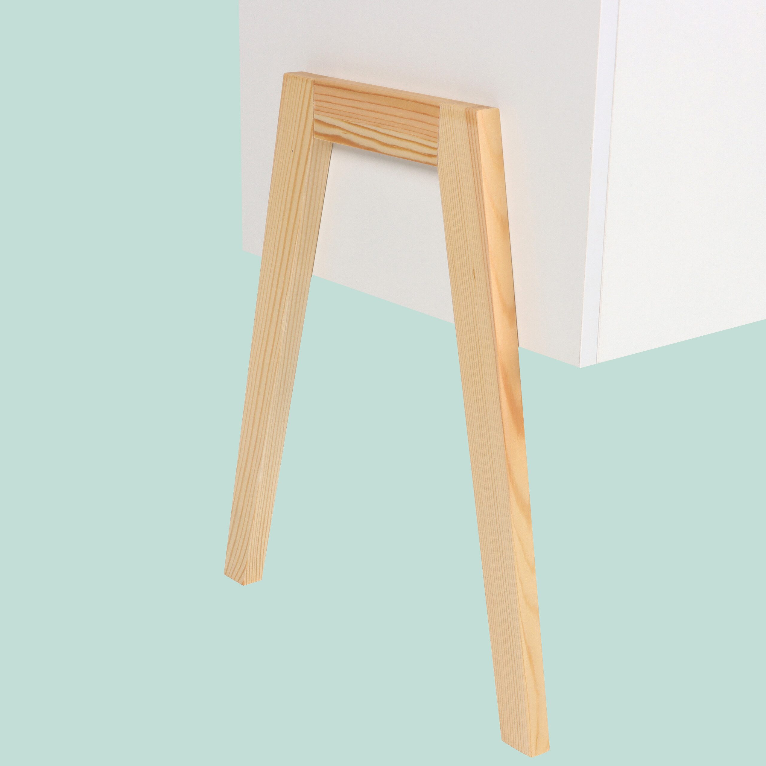 relaxdays toy chest, children's chest with wooden legs, white