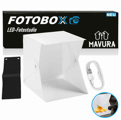 MAVURA Lichtzelt FOTOBOX Professionelles LED Fotostudio Faltbare Foto Box Studio, Fotozelt mit LED Mini Lichtzelt Lichtbox Photobox Minikasten